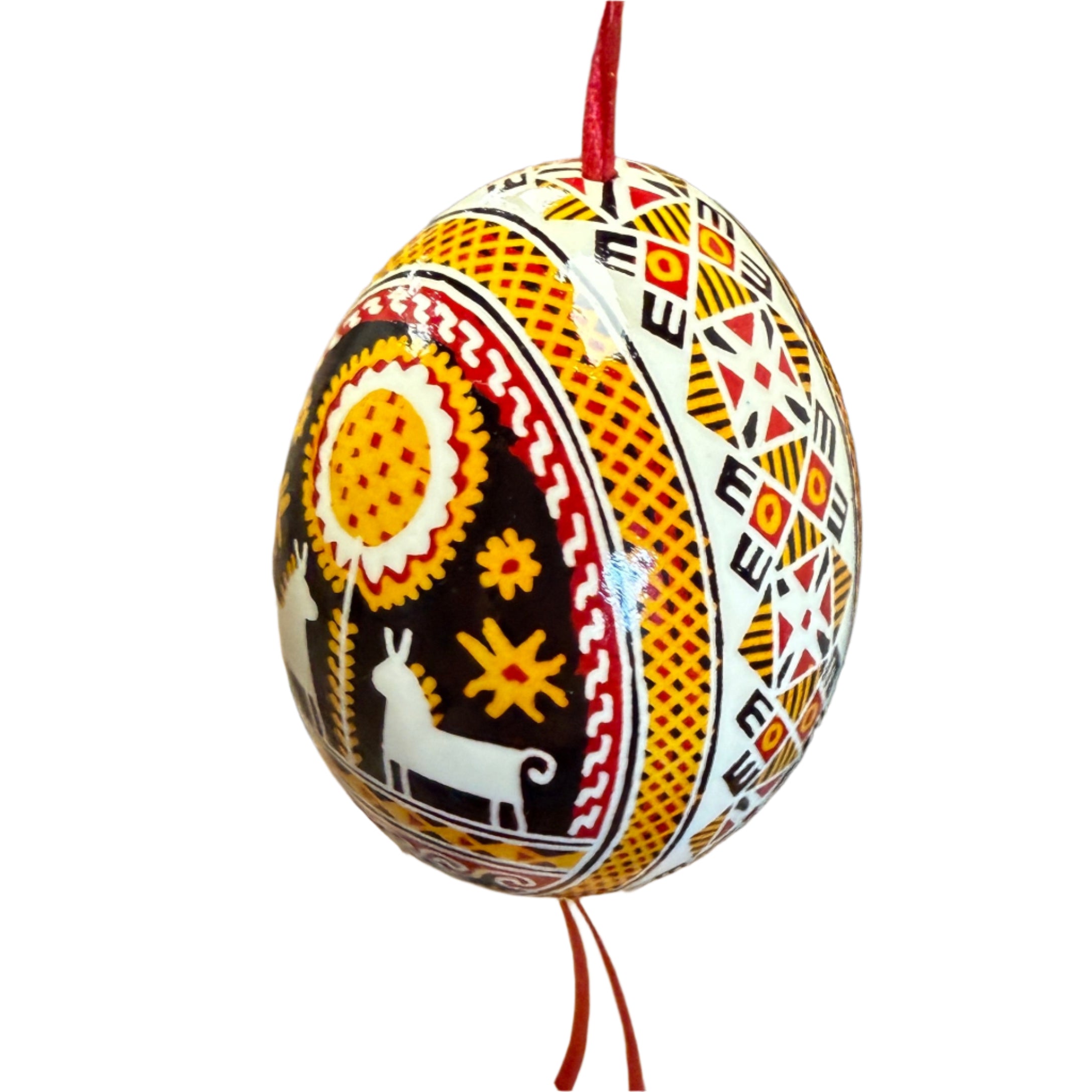 Hand Painted Pysanka Black Easter Egg Ukraine