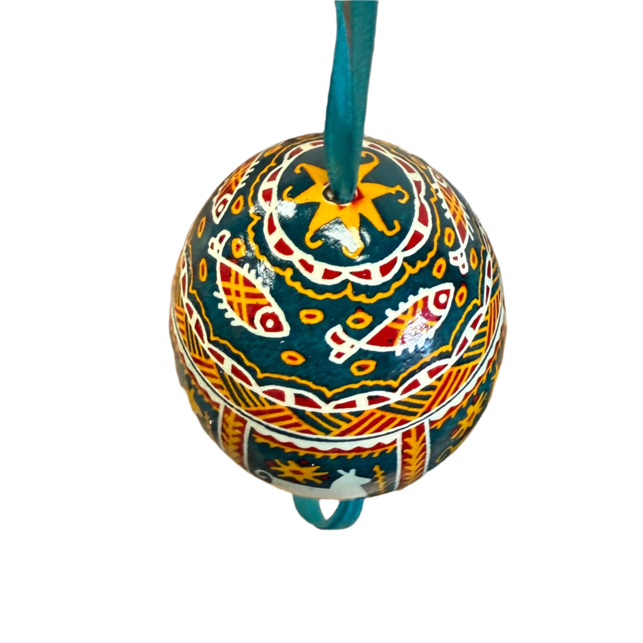 Hand Painted Pysanka Green Easter Egg Ukraine
