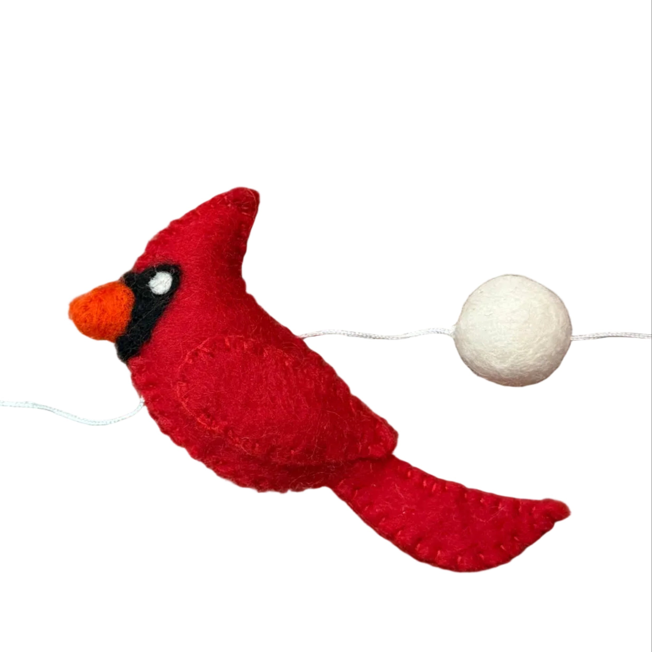 Handmade Cardinal Felt Garland Nepal