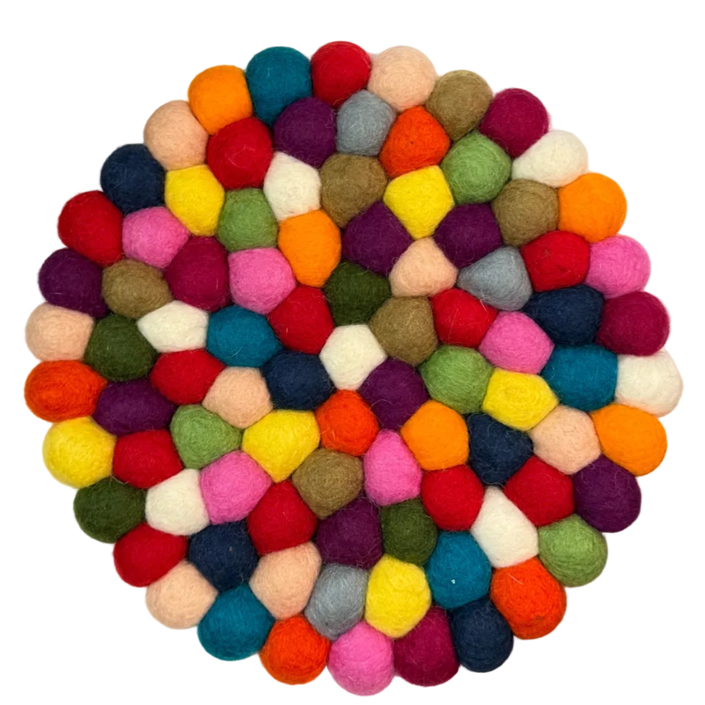 Handmade Colorful Felt Trivet Nepal