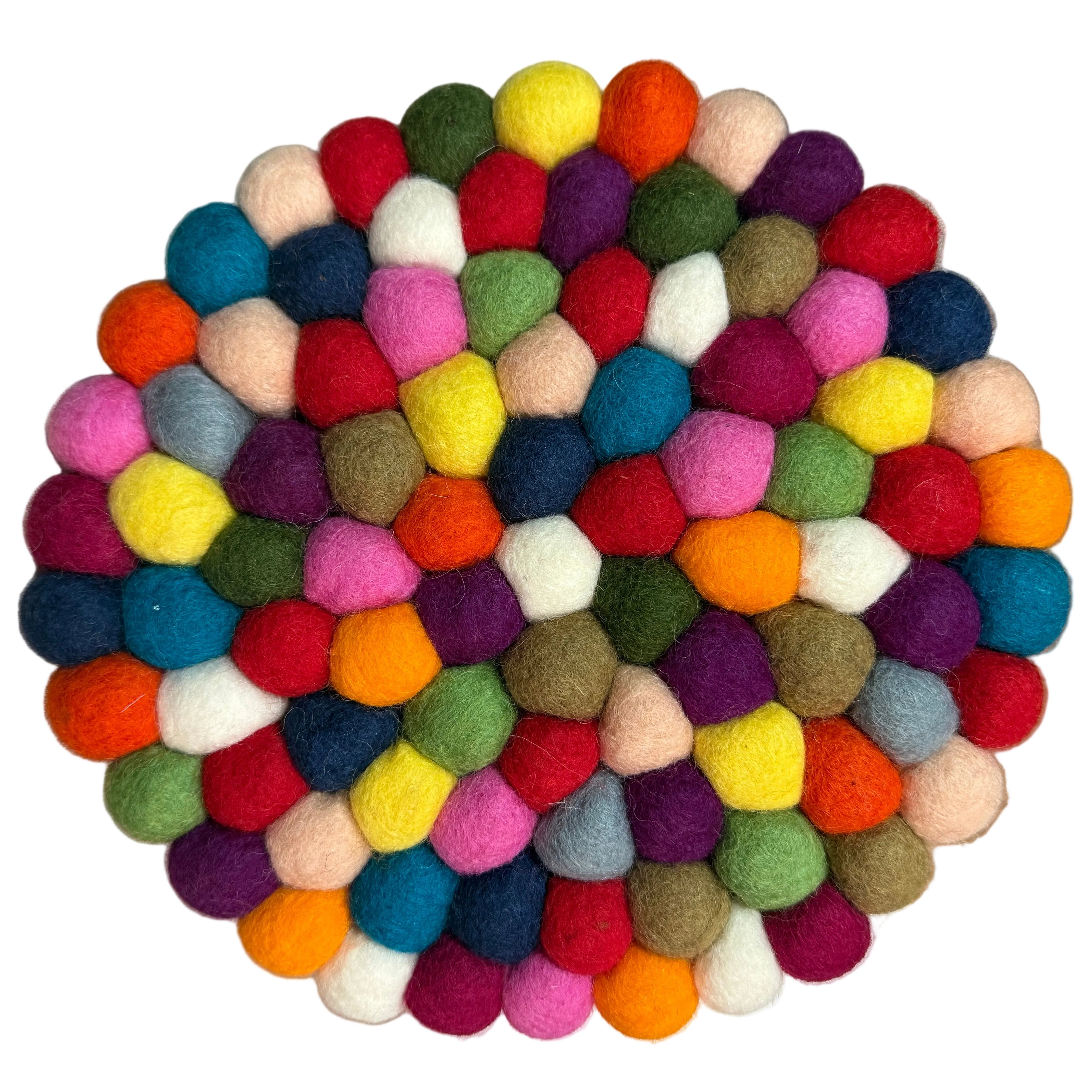 Handmade Colorful Felt Trivet Nepal