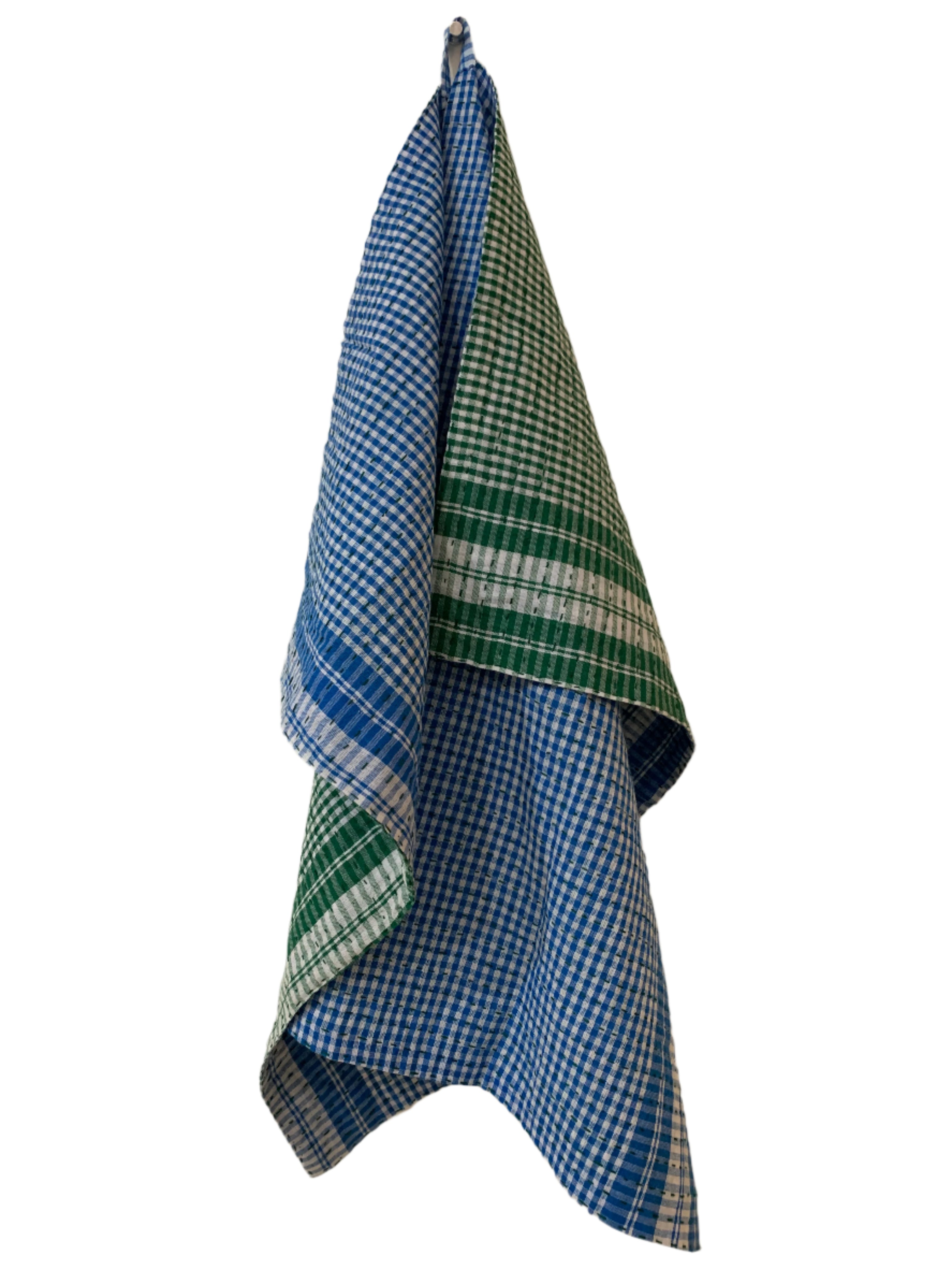 Handmade Stitched Blue Cotton Traditional Gamcha Towel India