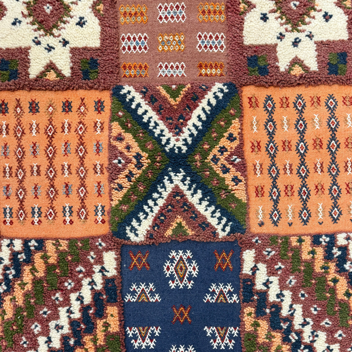 Handwoven Boutilwah Couloire Wool Rug Morocco (2.5x8)