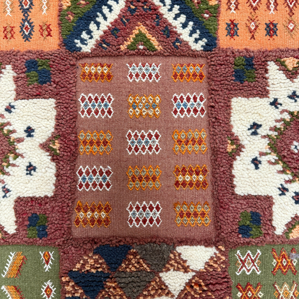 Handwoven Boutilwah Couloire Wool Rug Morocco (2.5x8)