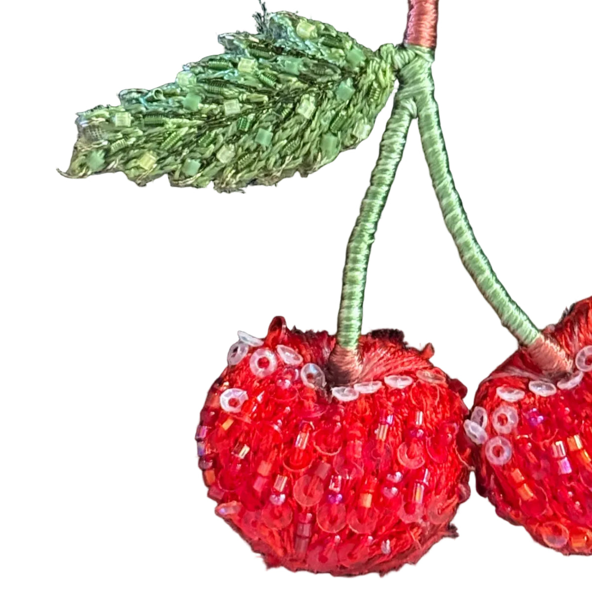 Embroidered Brooch India - Cherry