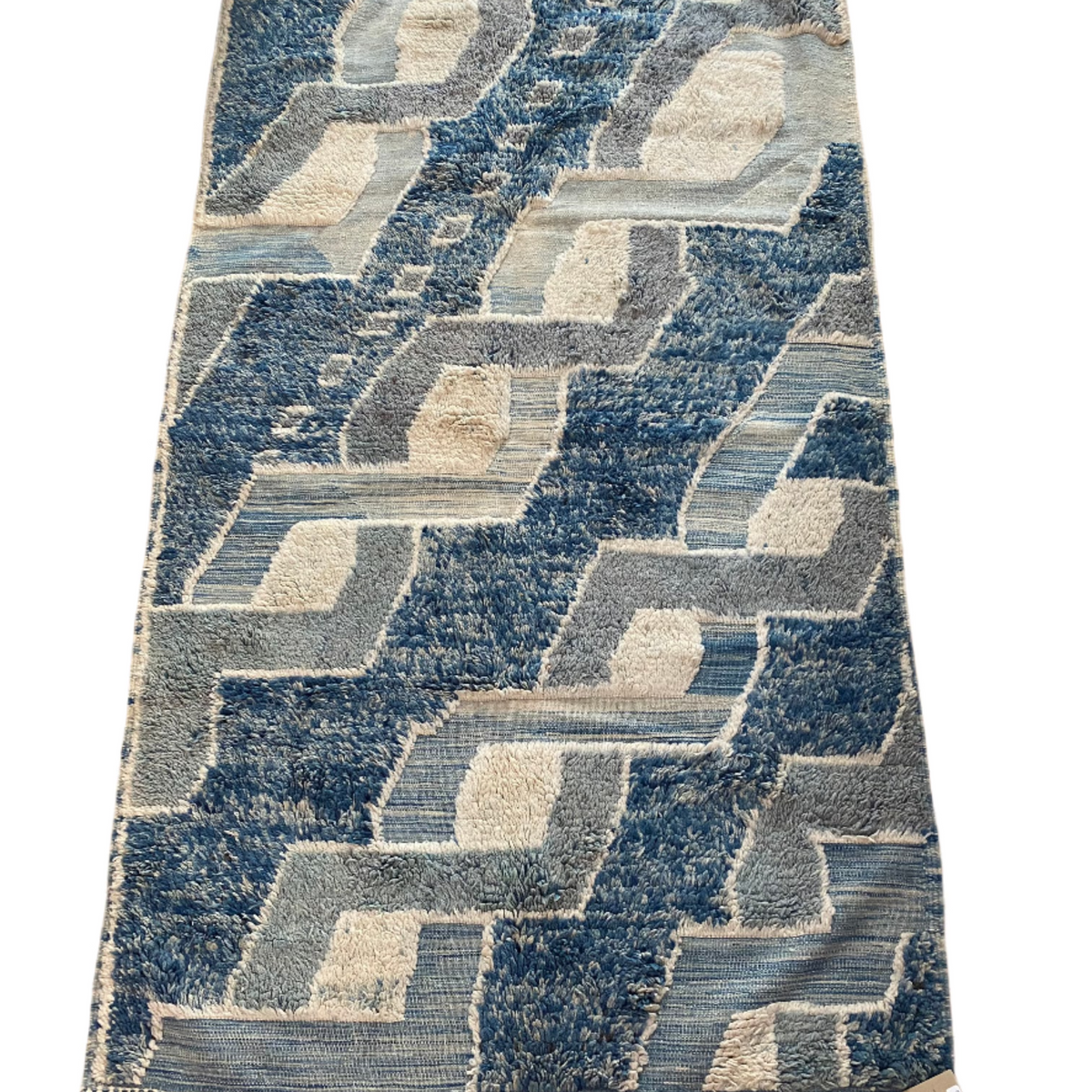 Handwoven & Knotted Flat Weave Tapestry Wool Rug Morocco (44