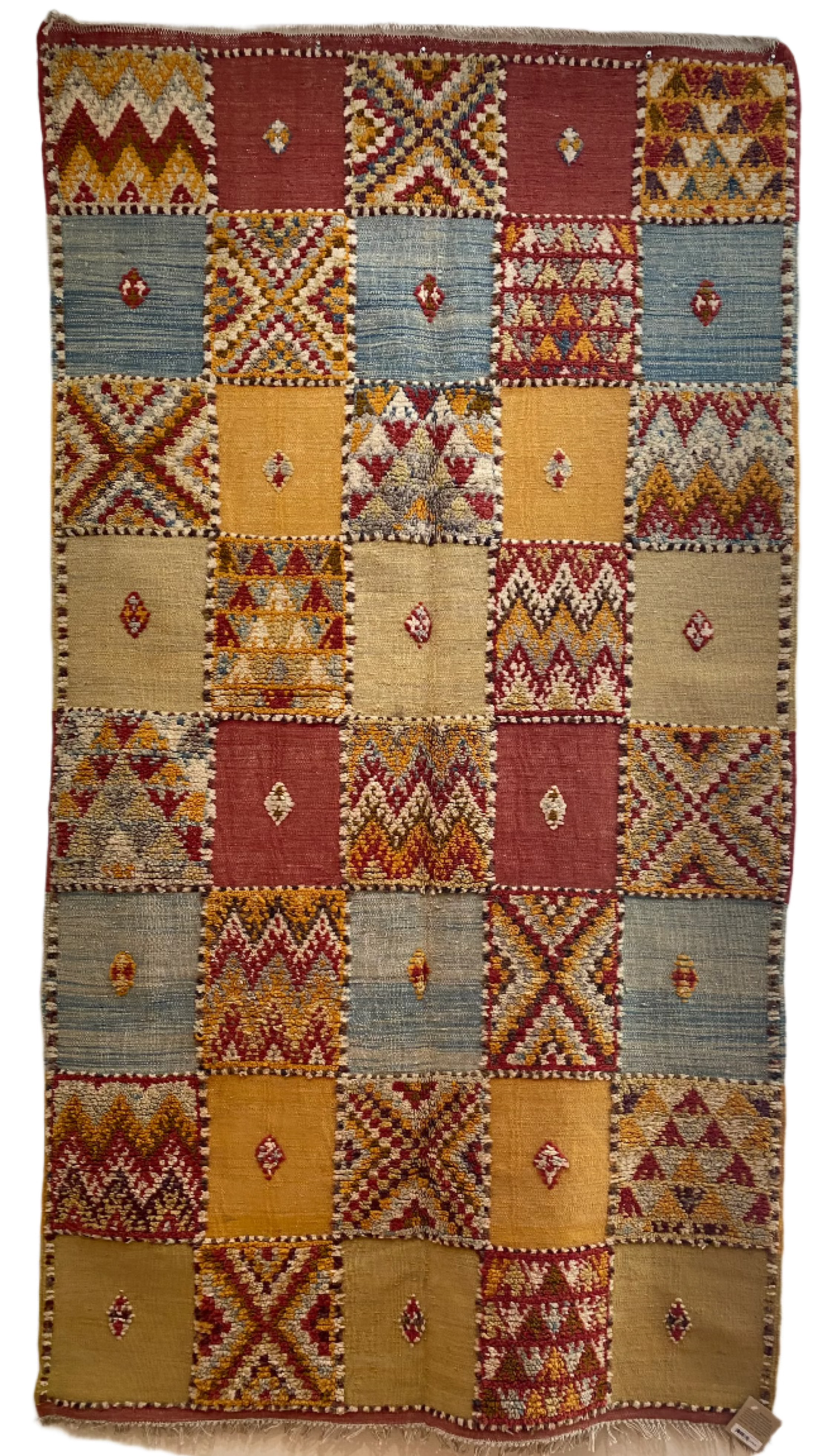 Handwoven Boutilwah Tapestry Wool Rug Morocco (52" x 94")