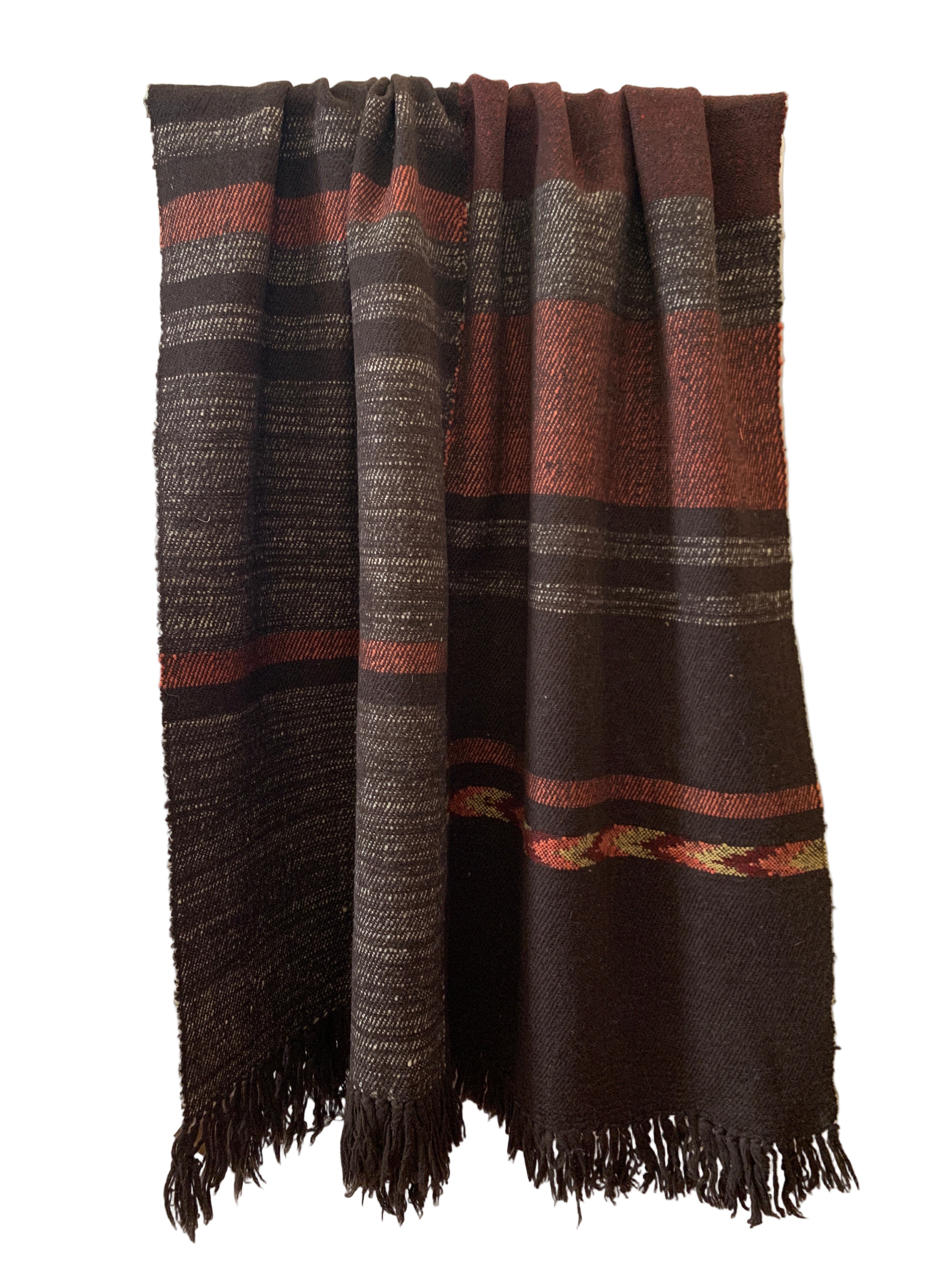 Handwoven Himalayan Wool Chocolate Throw India