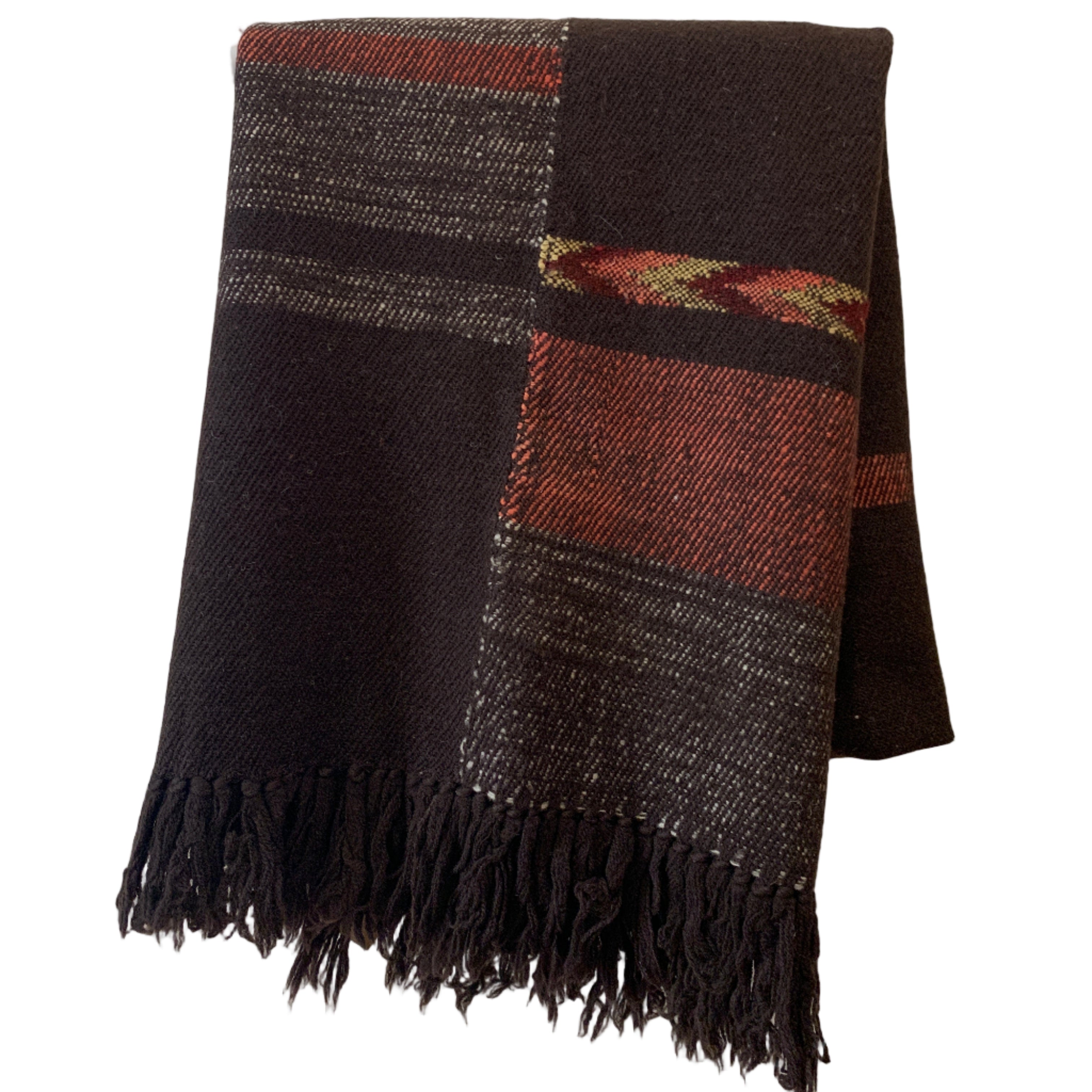 Handwoven Himalayan Wool Chocolate Throw India
