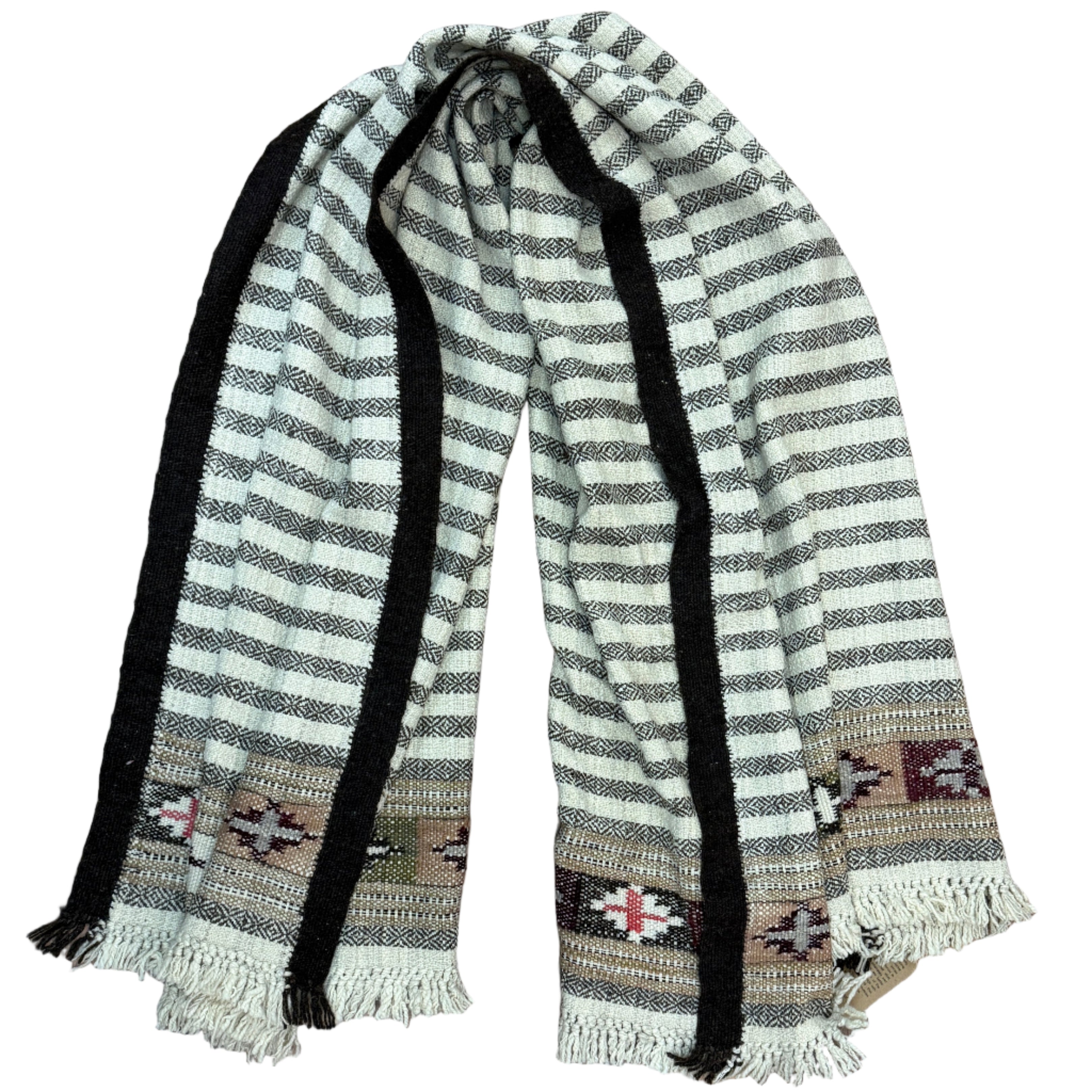 Handwoven Himalayan Wool Lines Throw India