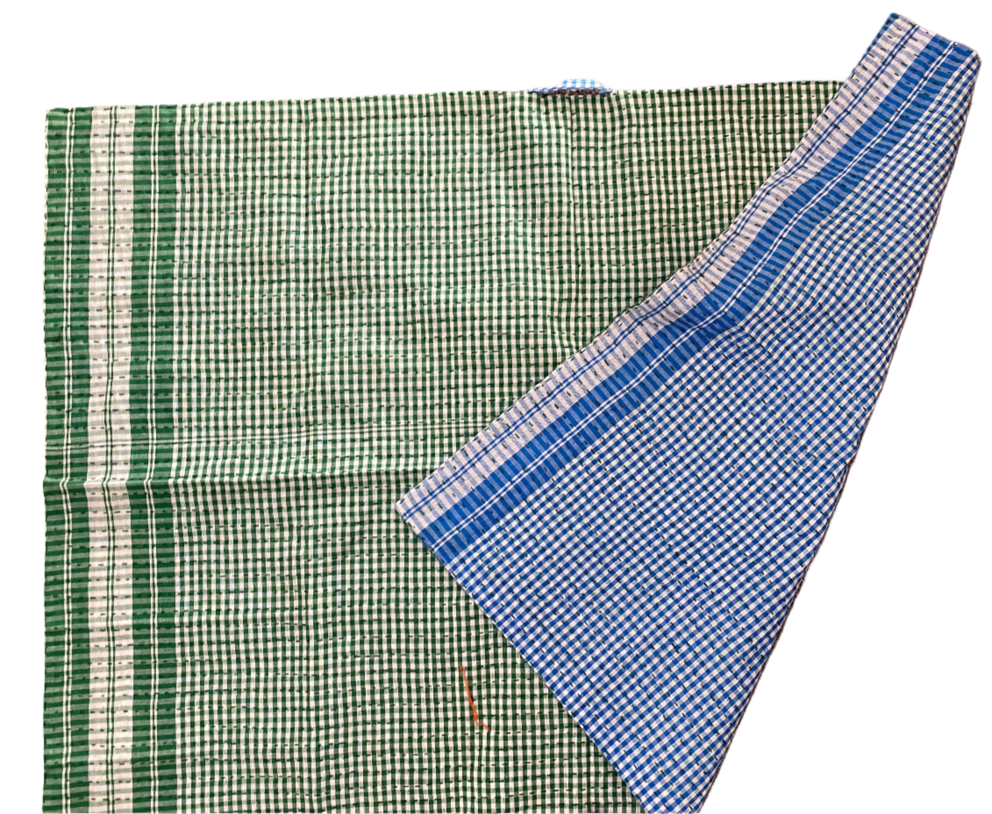 Handmade Stitched Blue Cotton Traditional Gamcha Towel India
