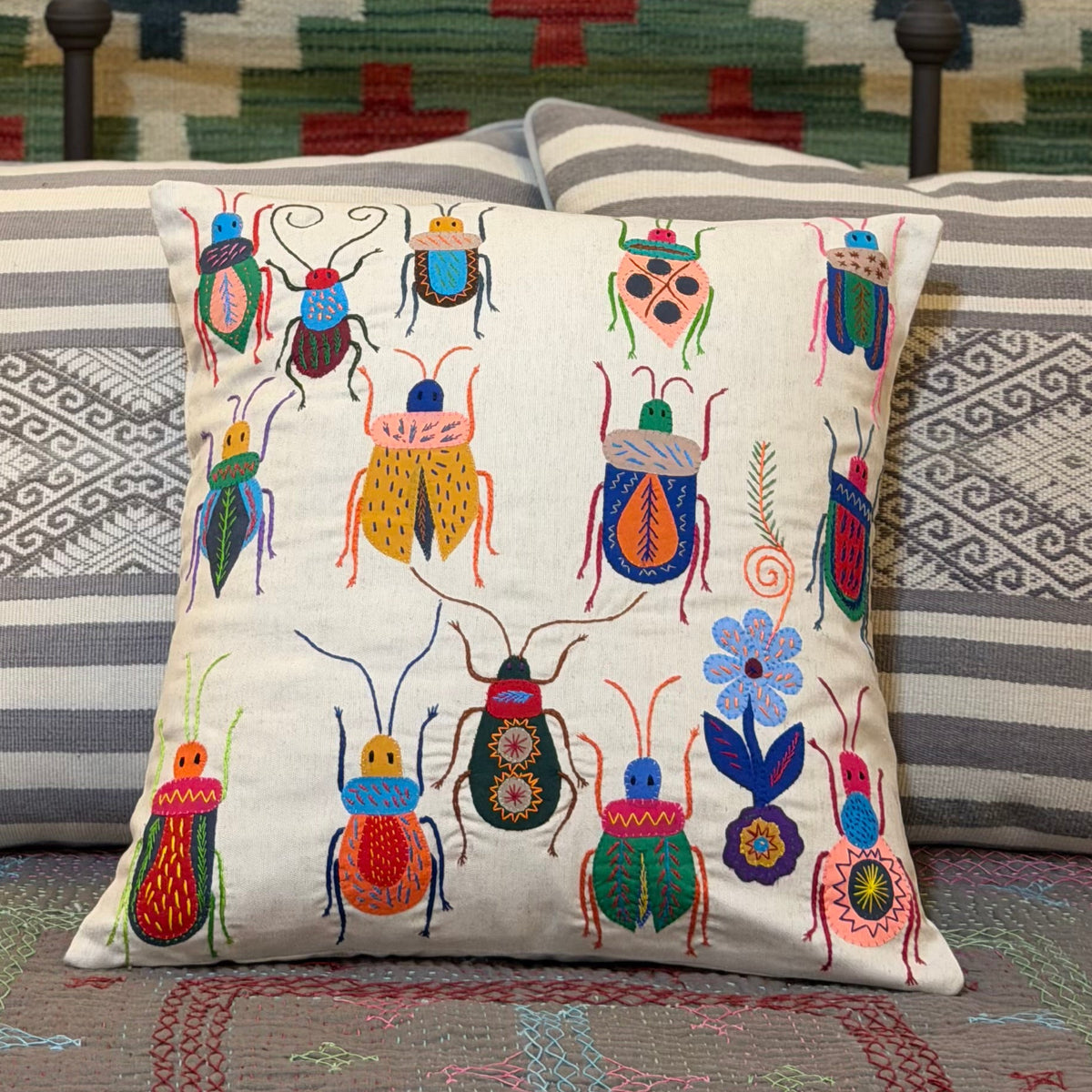 Embroidered Insect Pillow South Africa - C