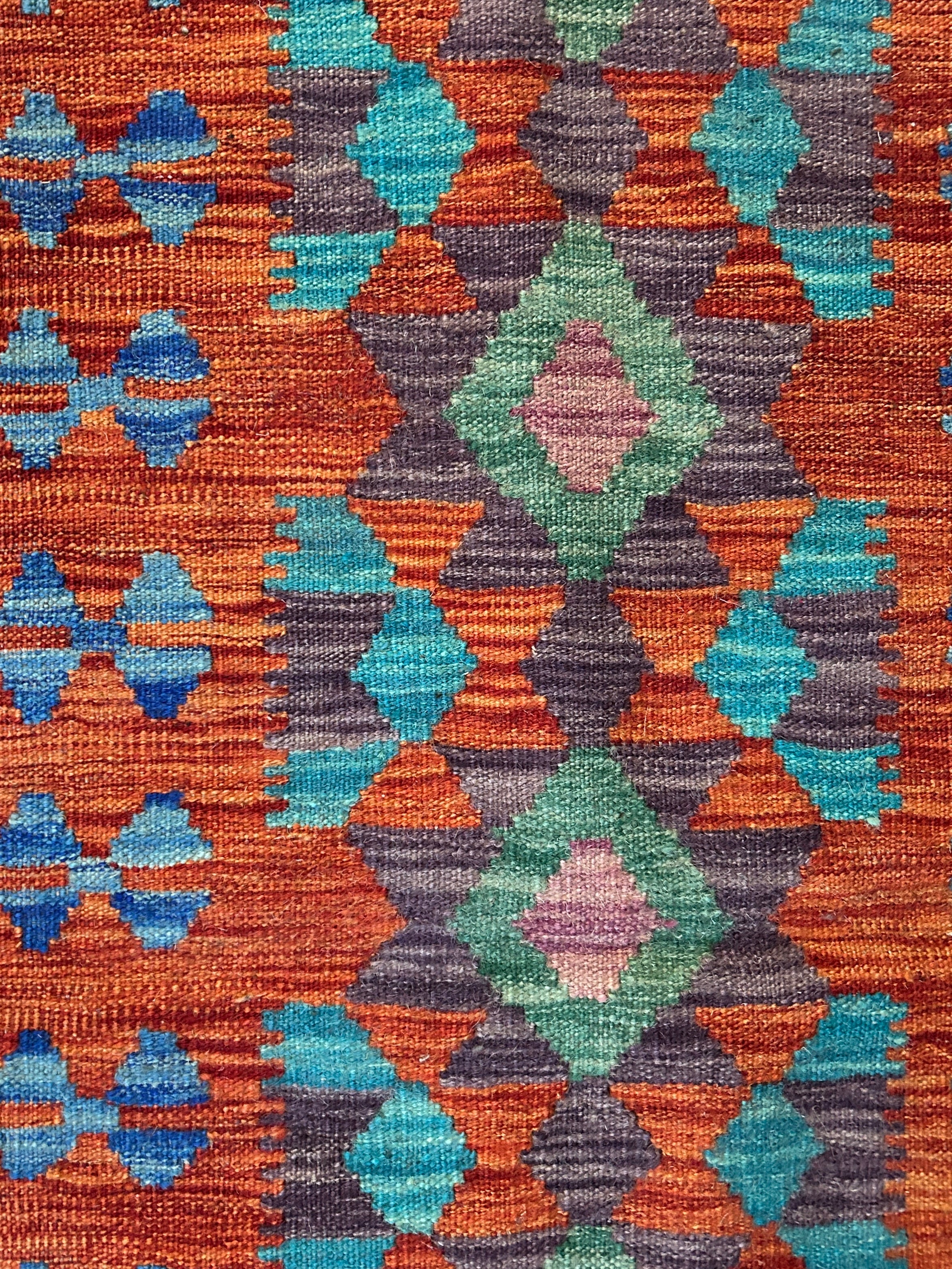 Handwoven Wool Kilim Runner Afghanistan (2x6) - K0404