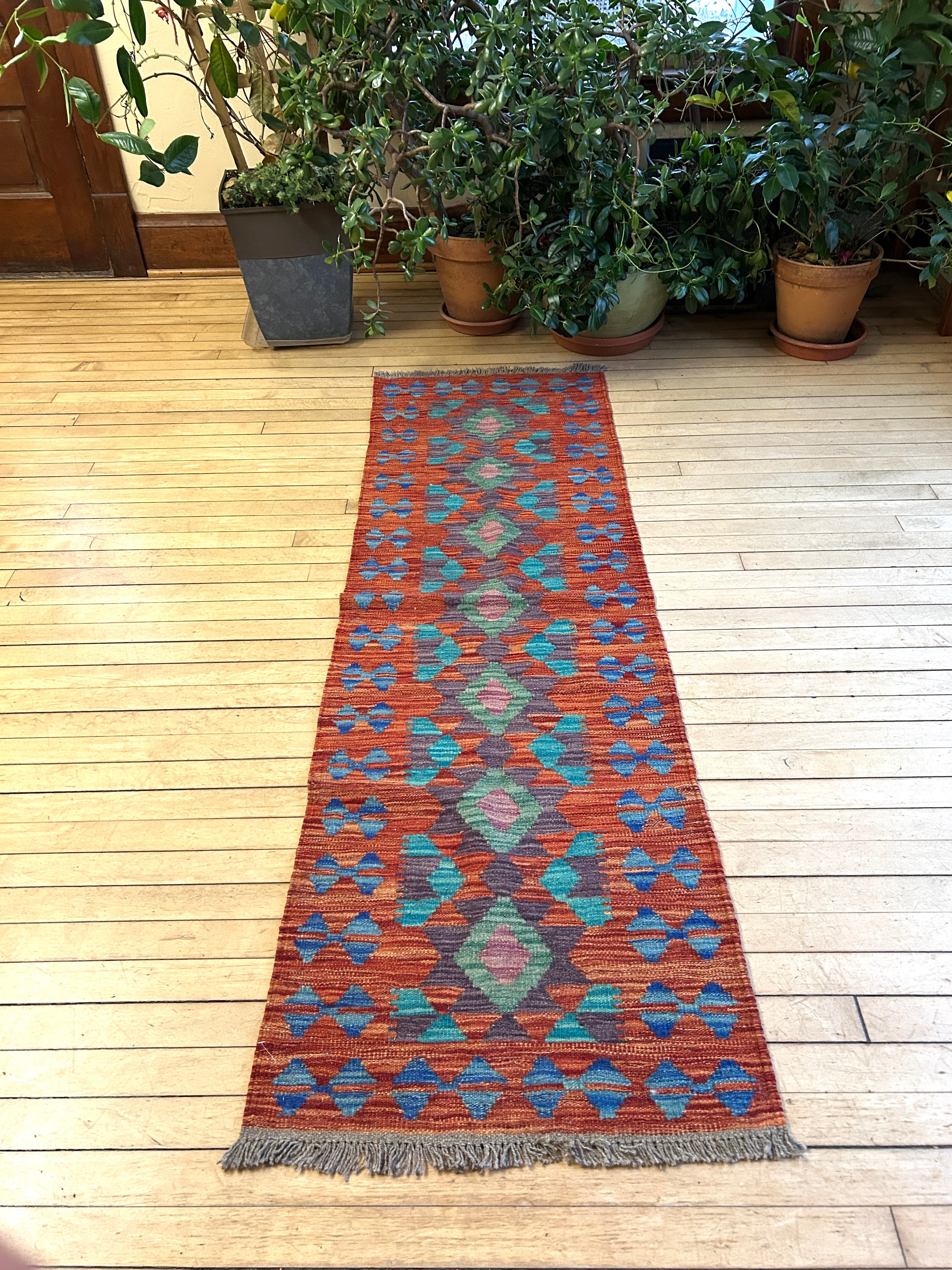 Handwoven Wool Kilim Runner Afghanistan (2x6) - K0404