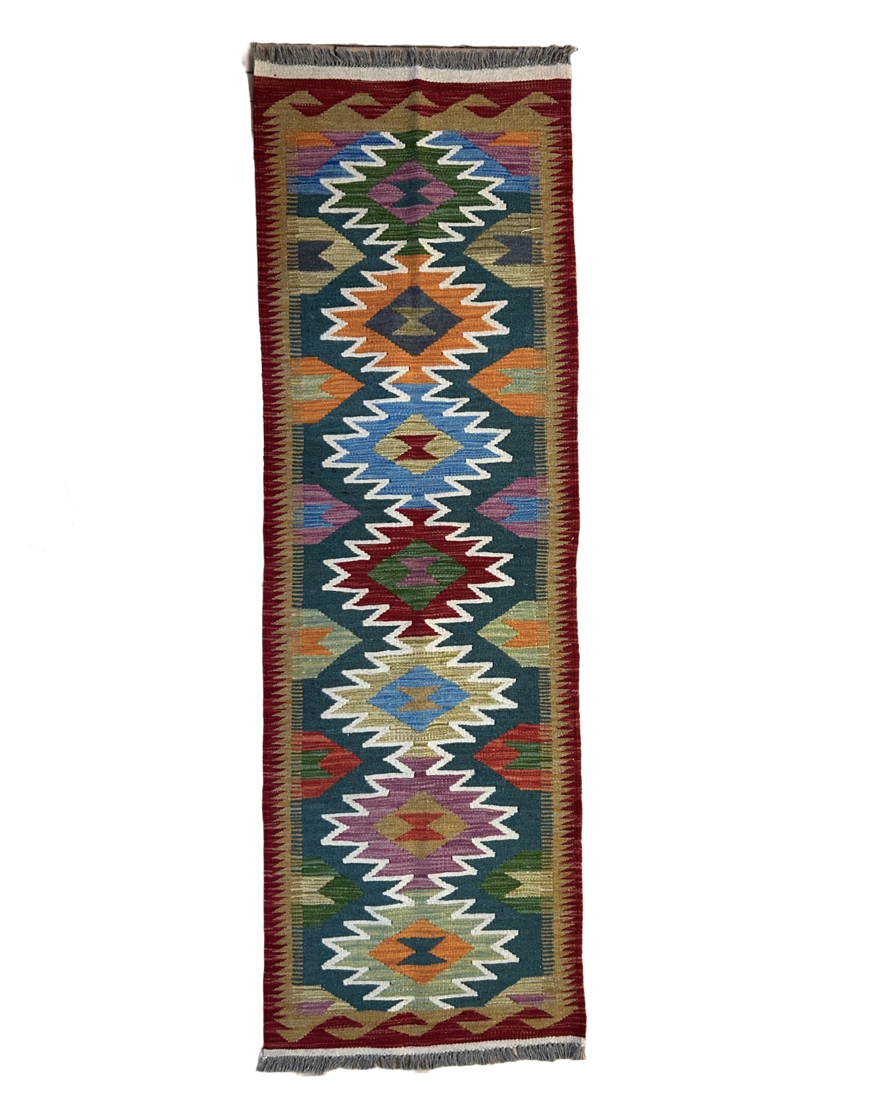 Handwoven Wool Kilim Runner Afghanistan (2x6) - K0444