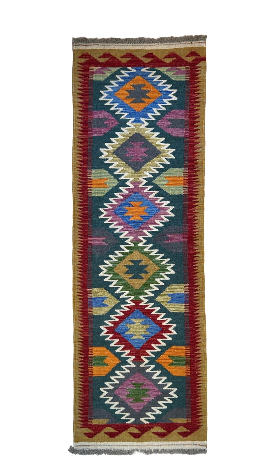 Handwoven Wool Kilim Runner Afghanistan (2x6) - K0445