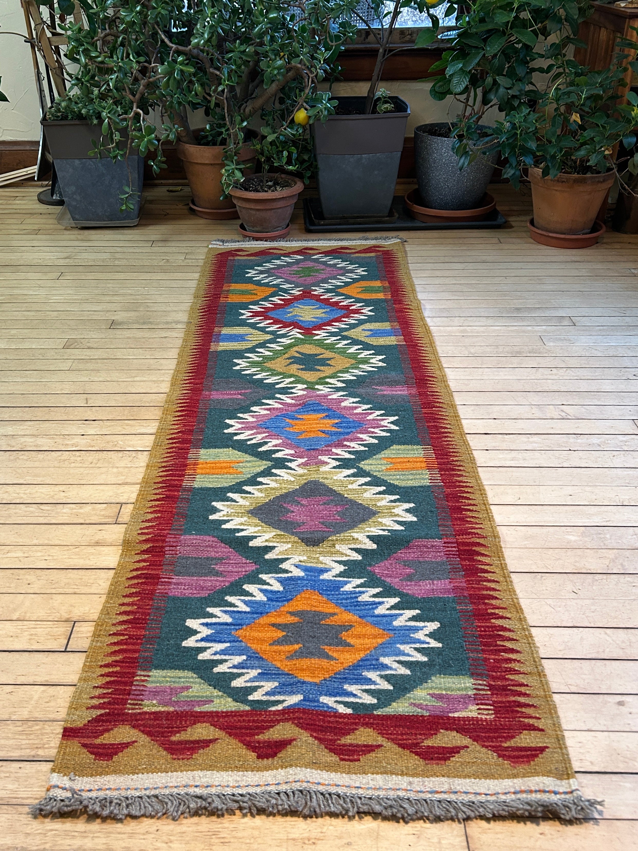 Handwoven Wool Kilim Runner Afghanistan (2x6) - K0445