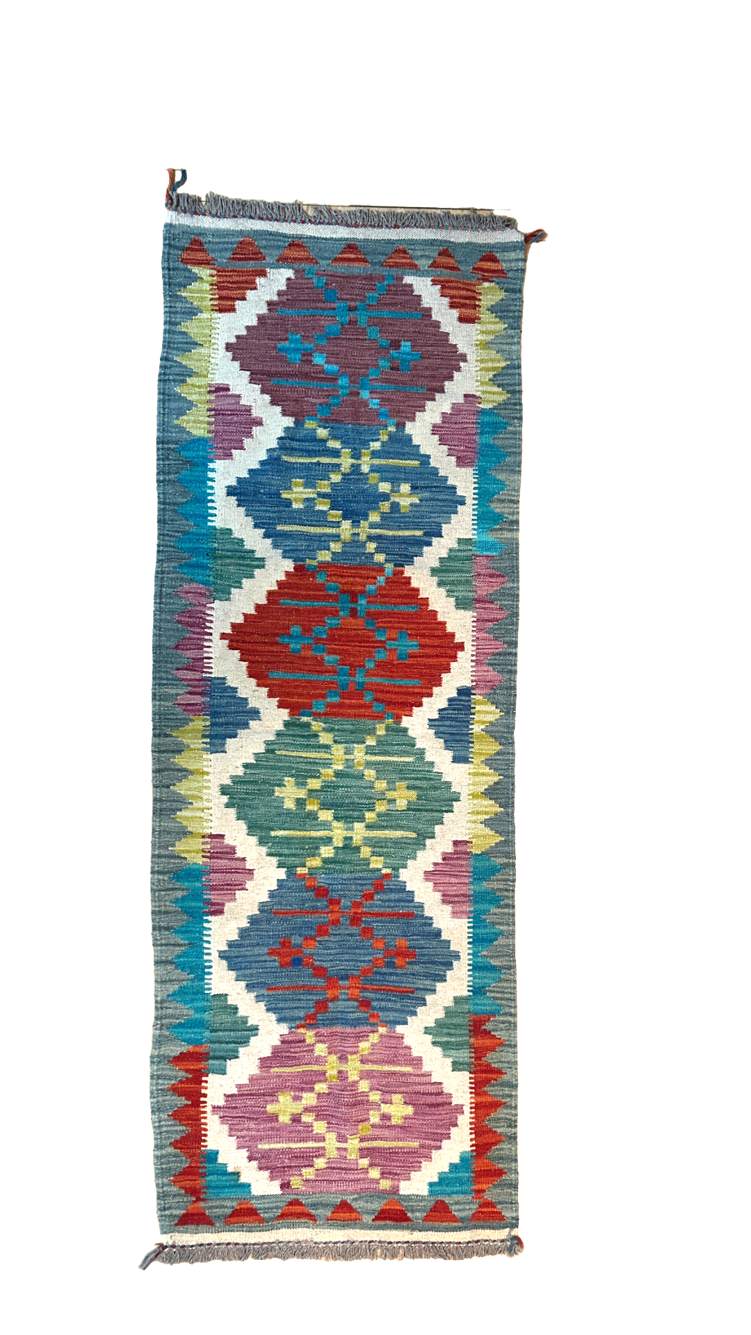 Handwoven Wool Kilim Runner Afghanistan (2x6) - K0446