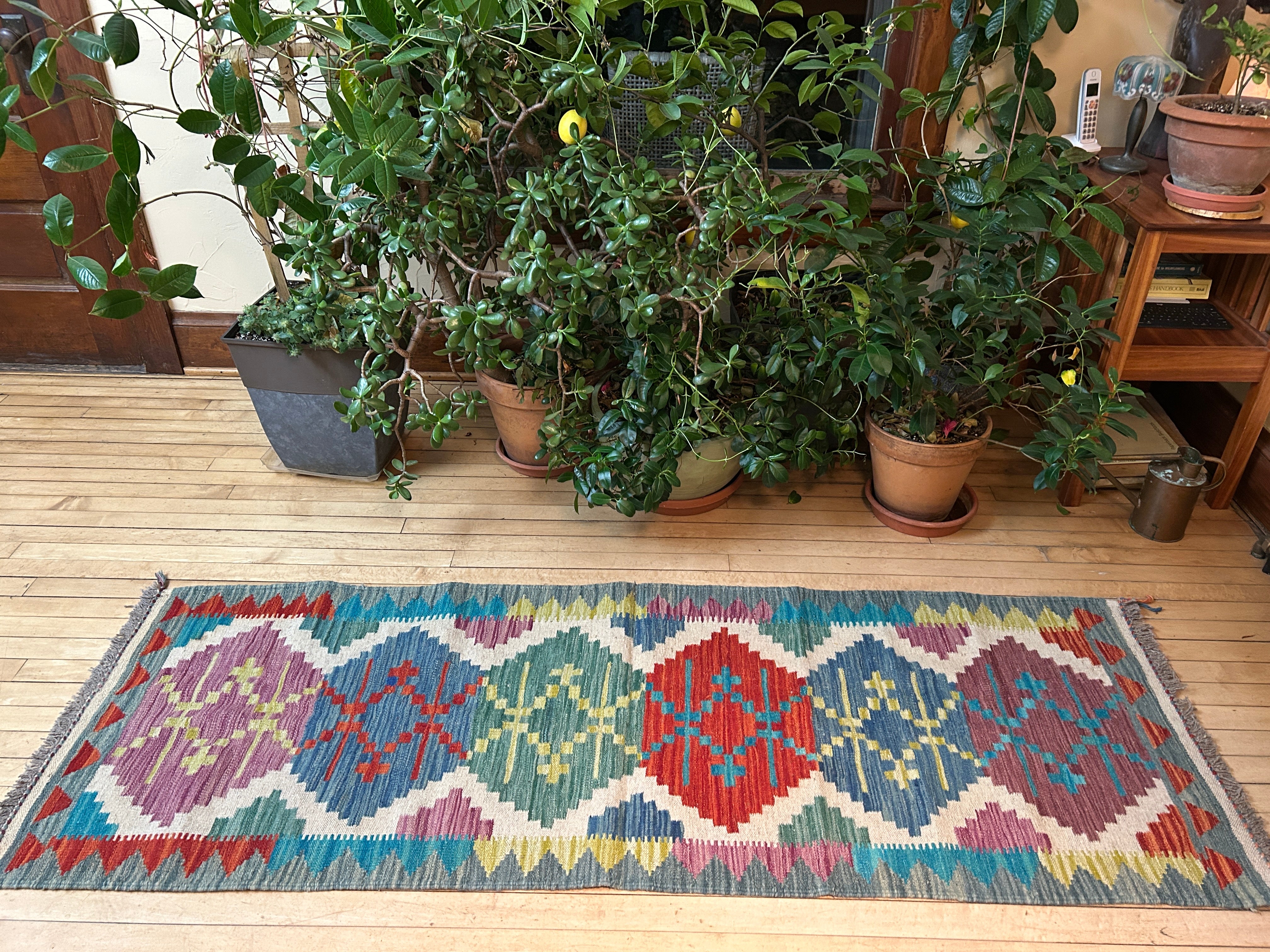 Handwoven Wool Kilim Runner Afghanistan (2x6) - K0446