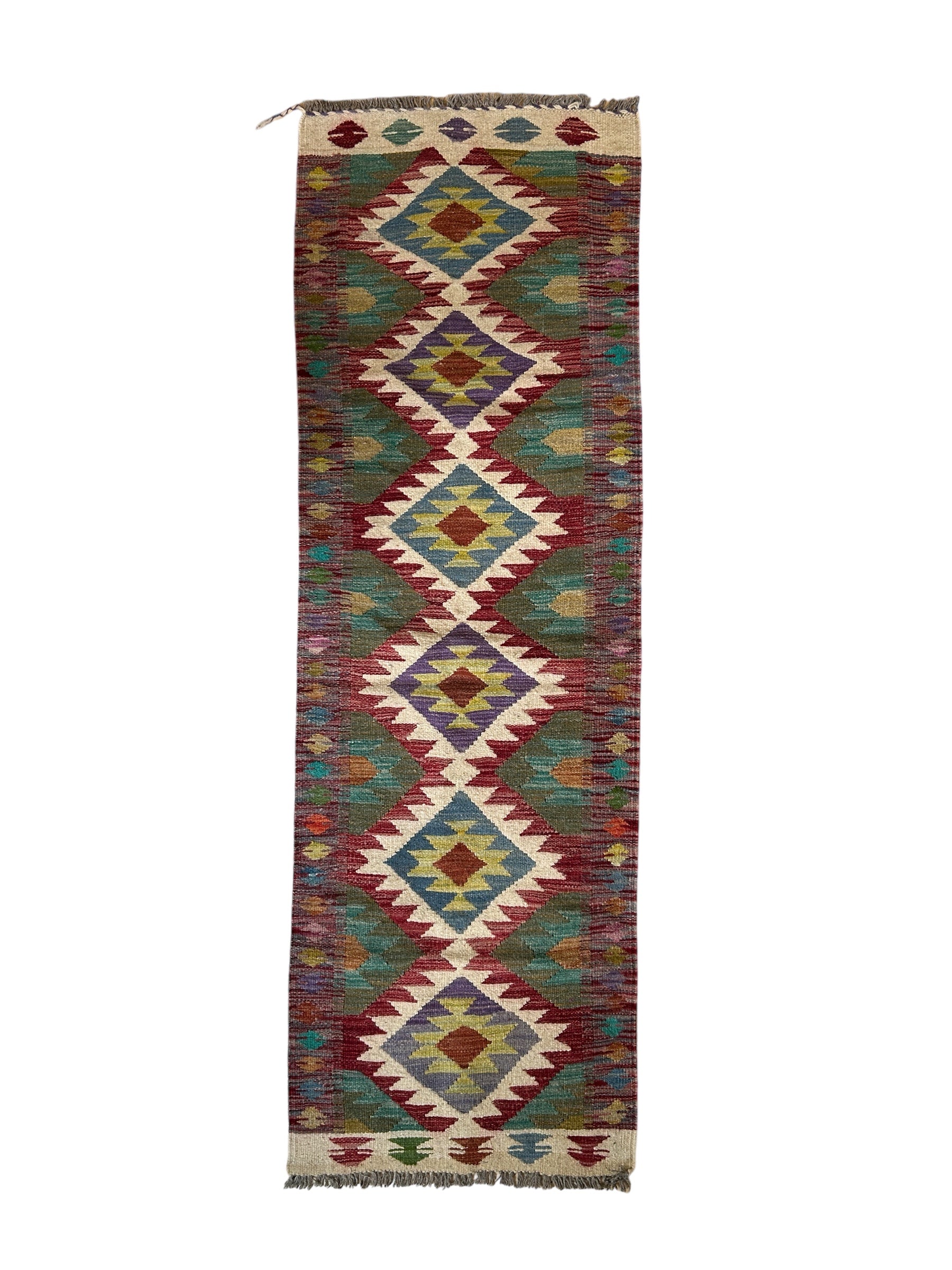 Handwoven Wool Kilim Runner Afghanistan (2x6) - K0447
