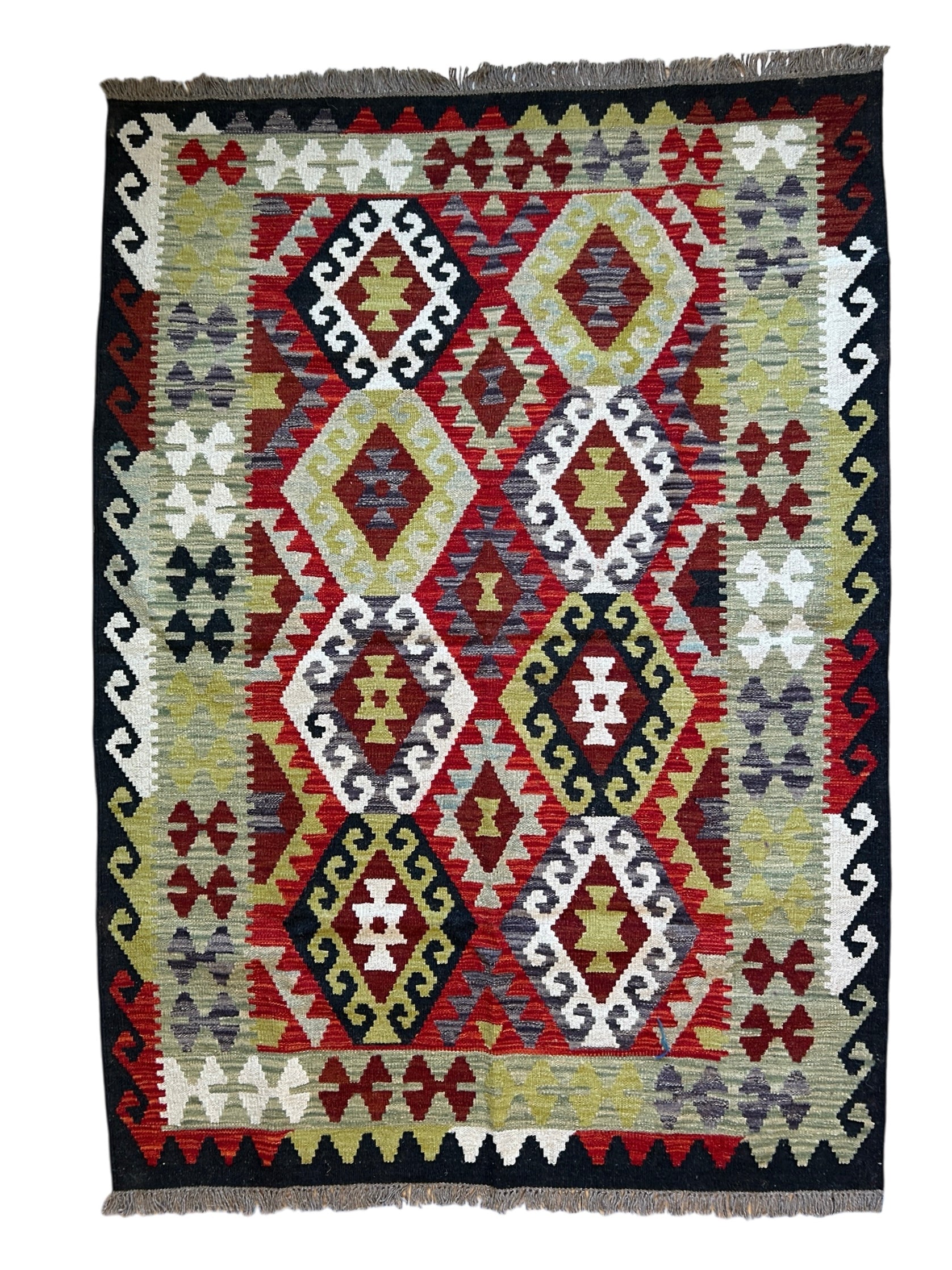 Handwoven Wool Kilim Medium Rug Afghanistan (4x6) - K0631