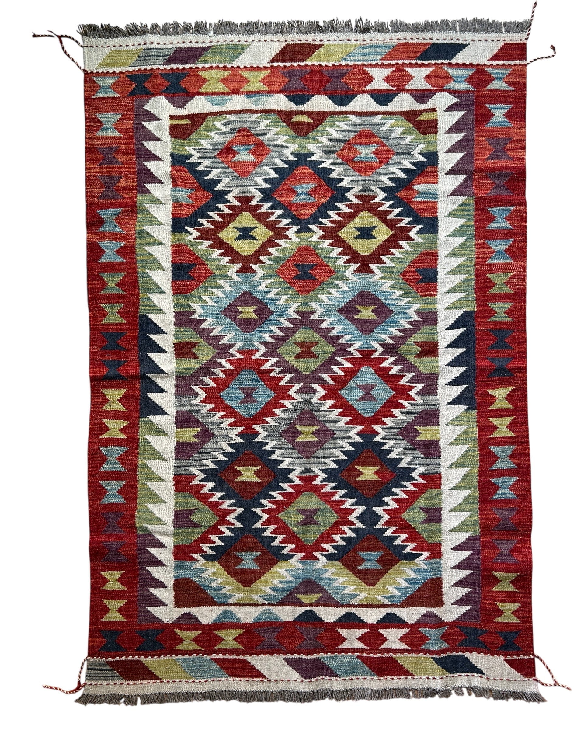 Handwoven Wool Kilim Medium Rug Afghanistan (4x6) - K0648