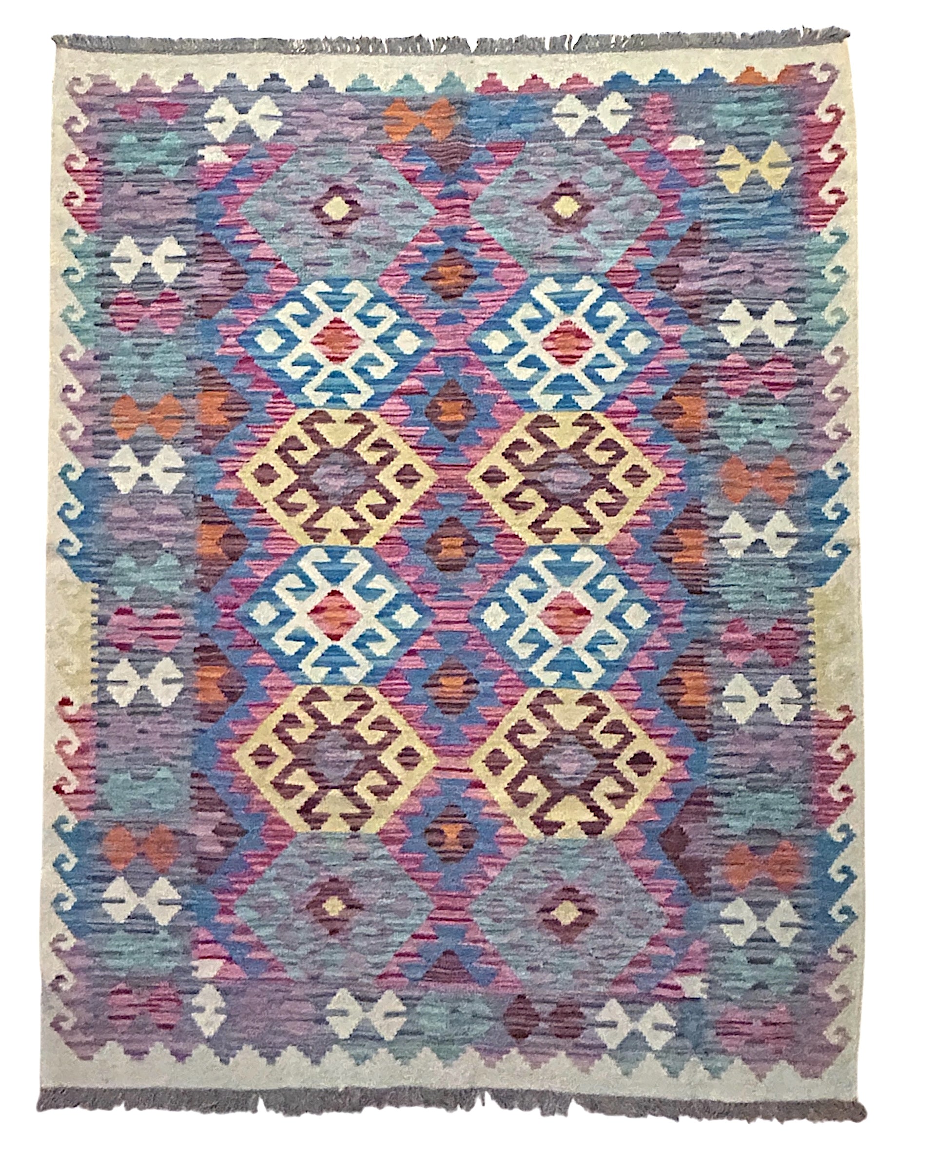 Handwoven Wool Kilim Large Rug Afghanistan (5x7) - K0716
