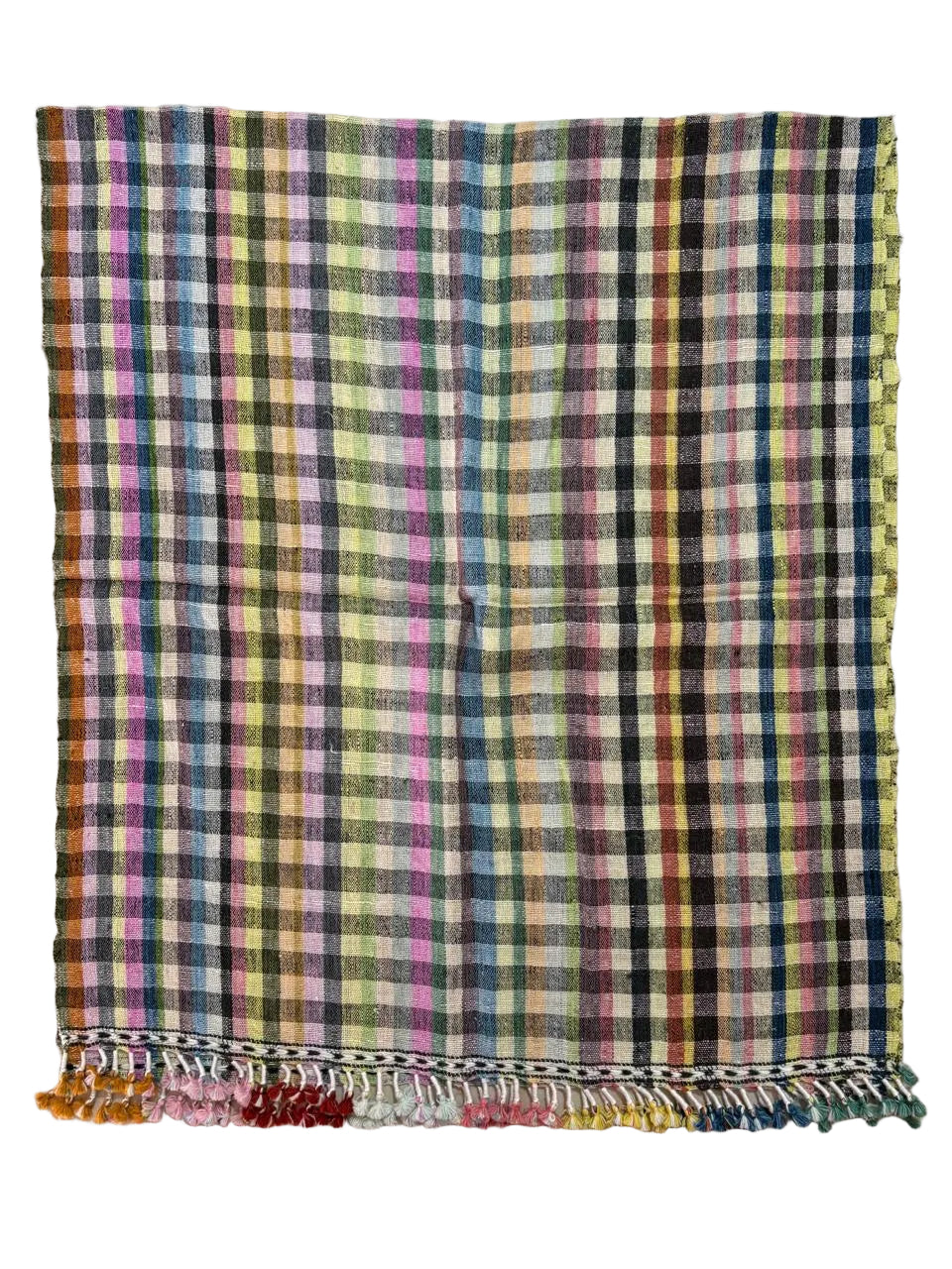 Handwoven Wool Rainbow Dupatta Curtain/Throw India