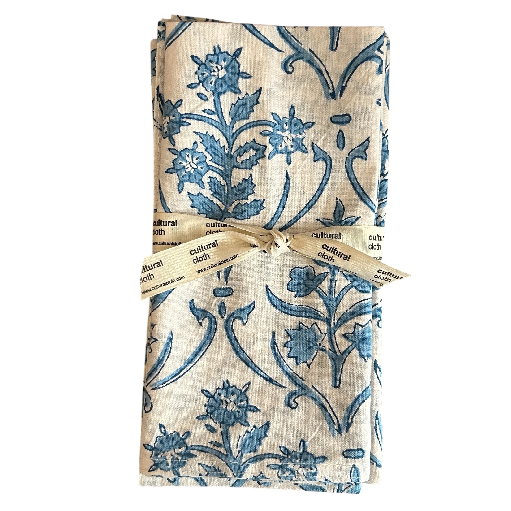 Hand Block Printed Vines Napkins India Set of 4 (18")