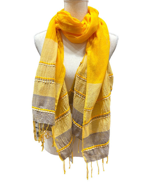 Gamo Handwoven Cotton Scarf Ethiopia - Gold