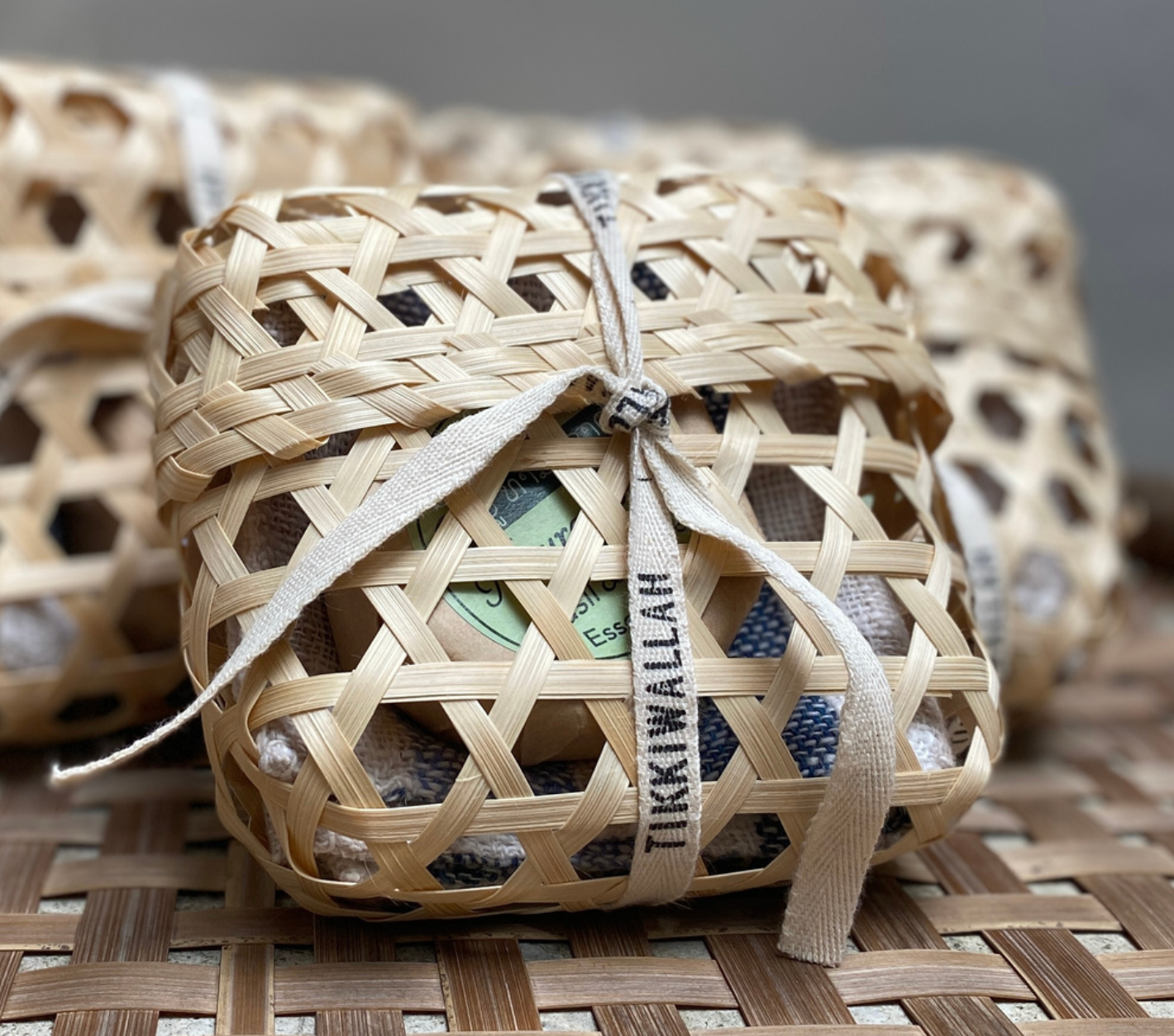 Handmade Washcloth/Soap/Basket Gift Set Laos-Thailand