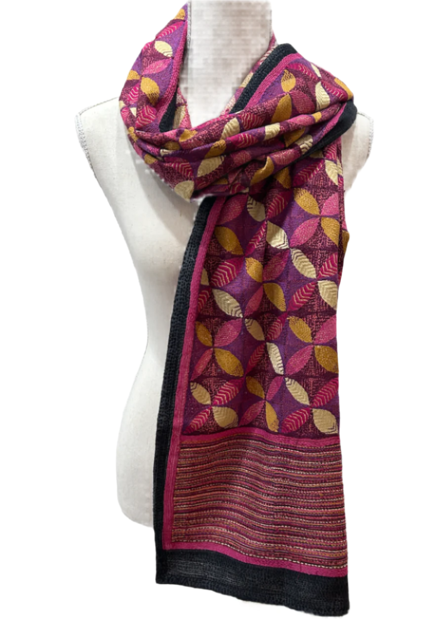 Kantha Stitched Nakshi Scarf India