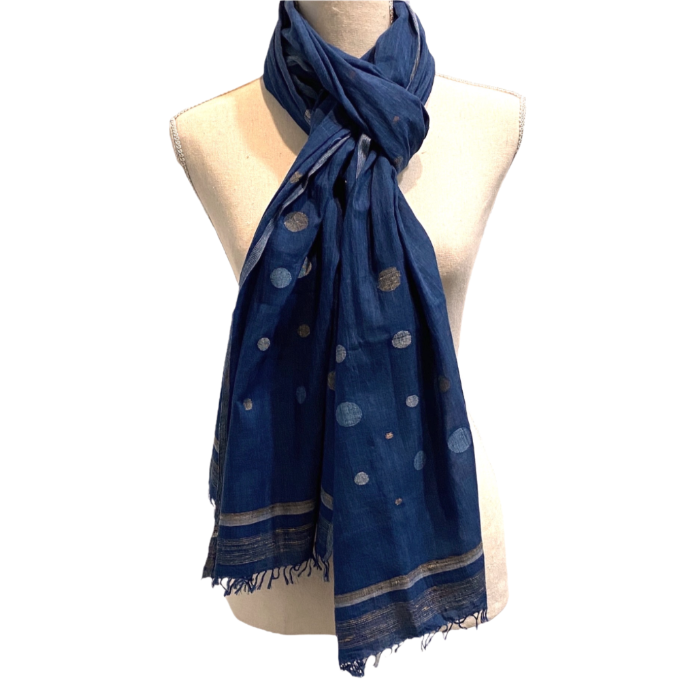 Handwoven Jamdani Circle Cotton Scarf India