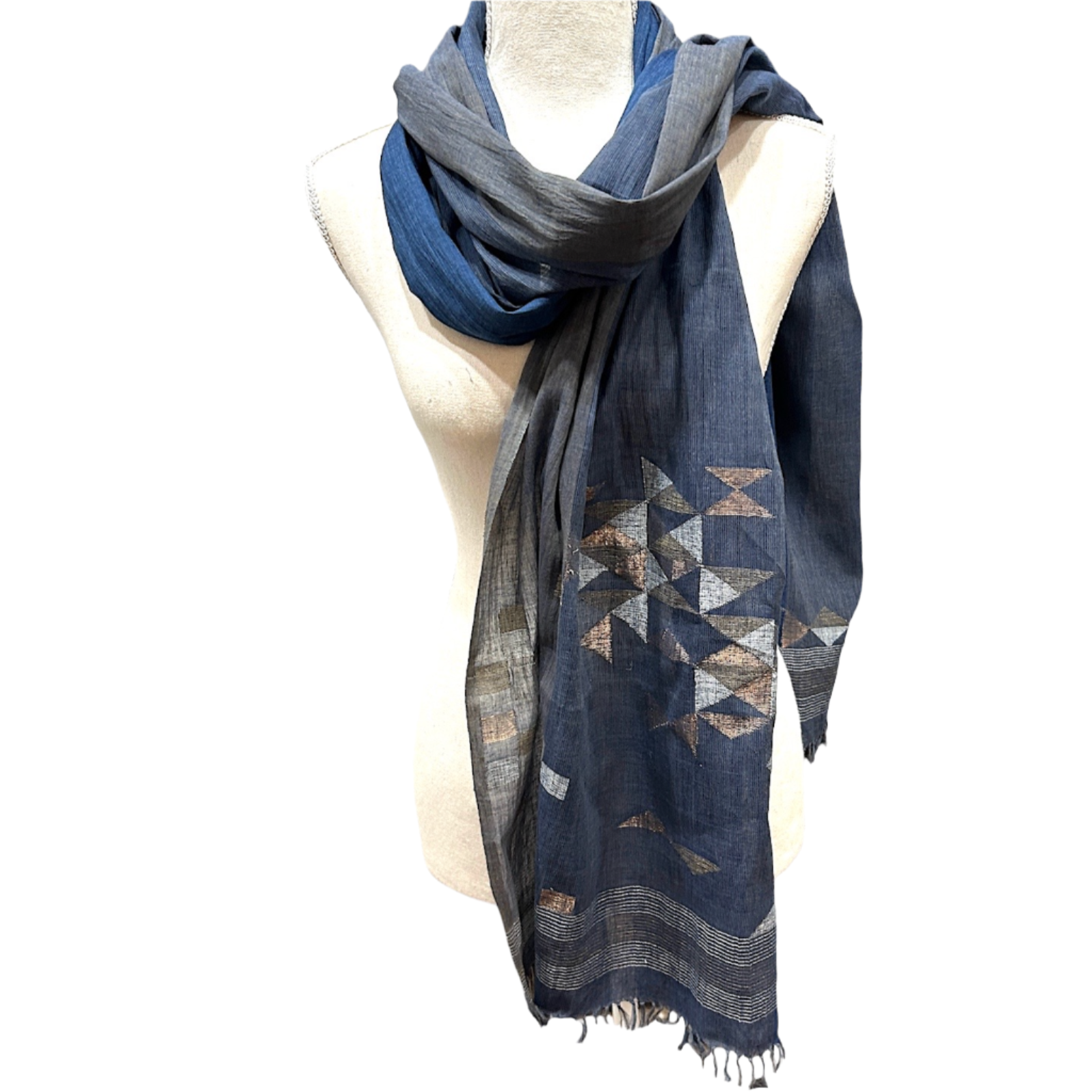 Handwoven Jamdani Small Square Cotton Scarf India