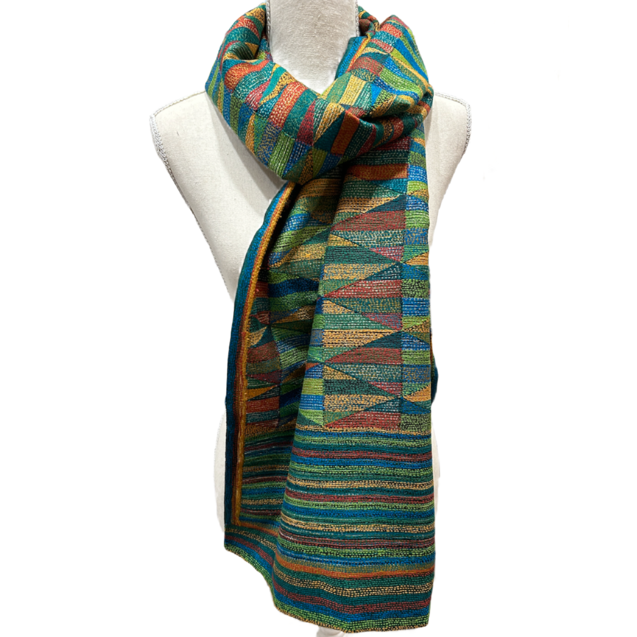 Kantha Stitched Cool Prantik Scarf India