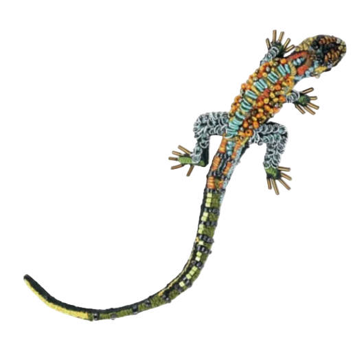 Embroidered Brooch - Caiman Lizard India