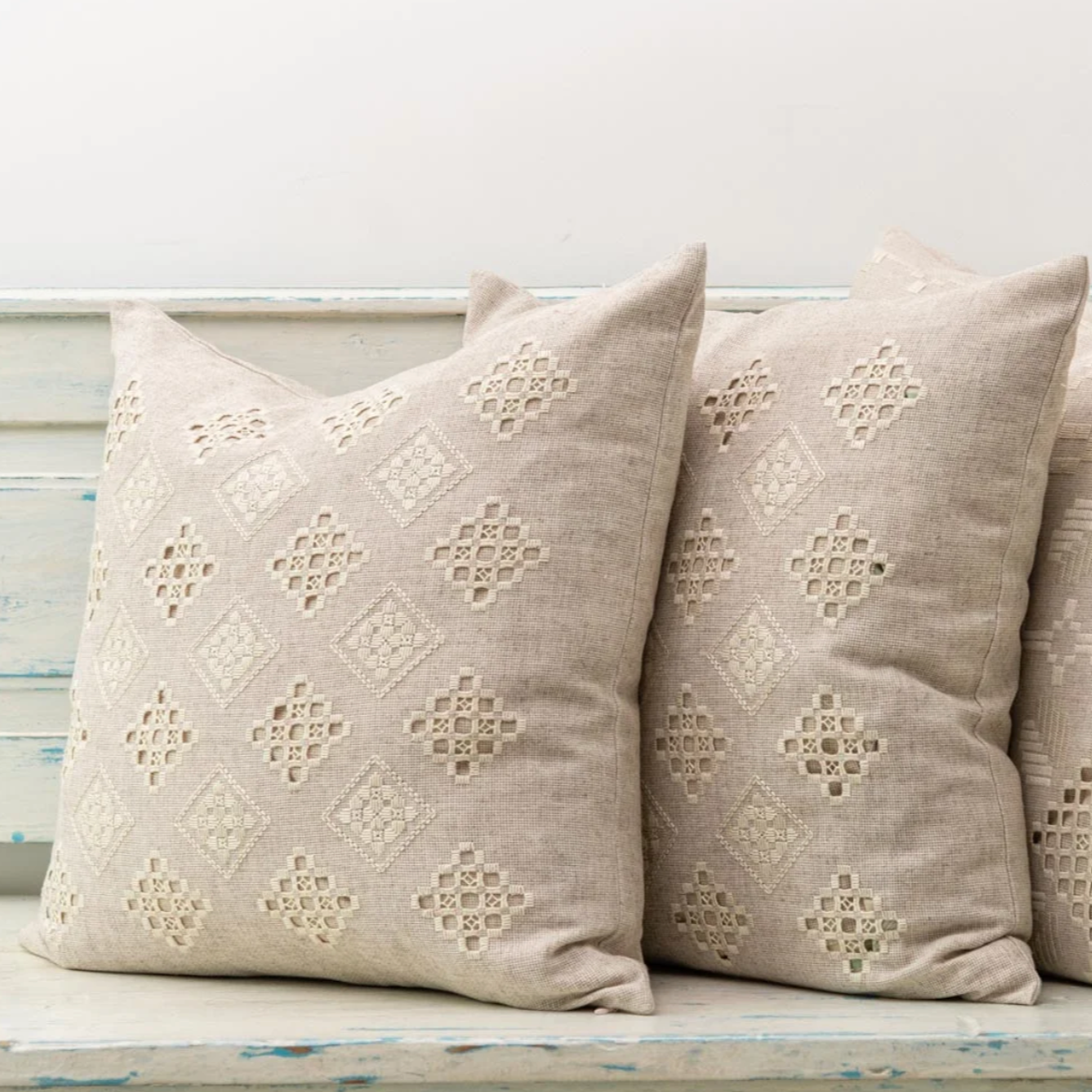 Linen Embroidered Square Pillow Ukraine (20x20)