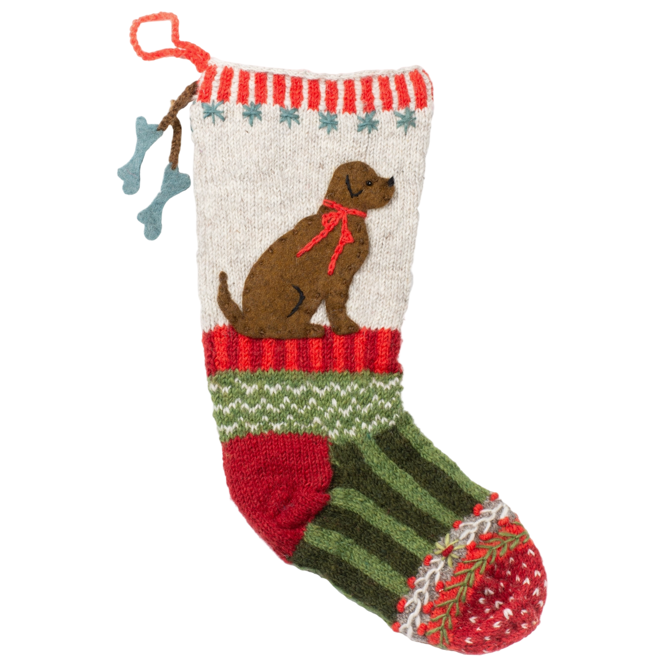 Wool Knit Christmas Dog Stocking Nepal