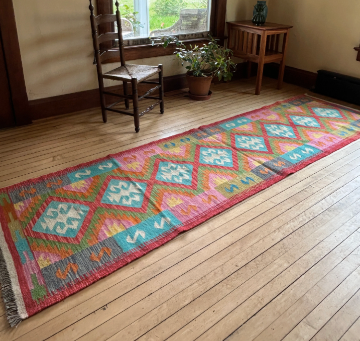 Handwoven Wool Kilim Runner Afghanistan (3x10) - K0570