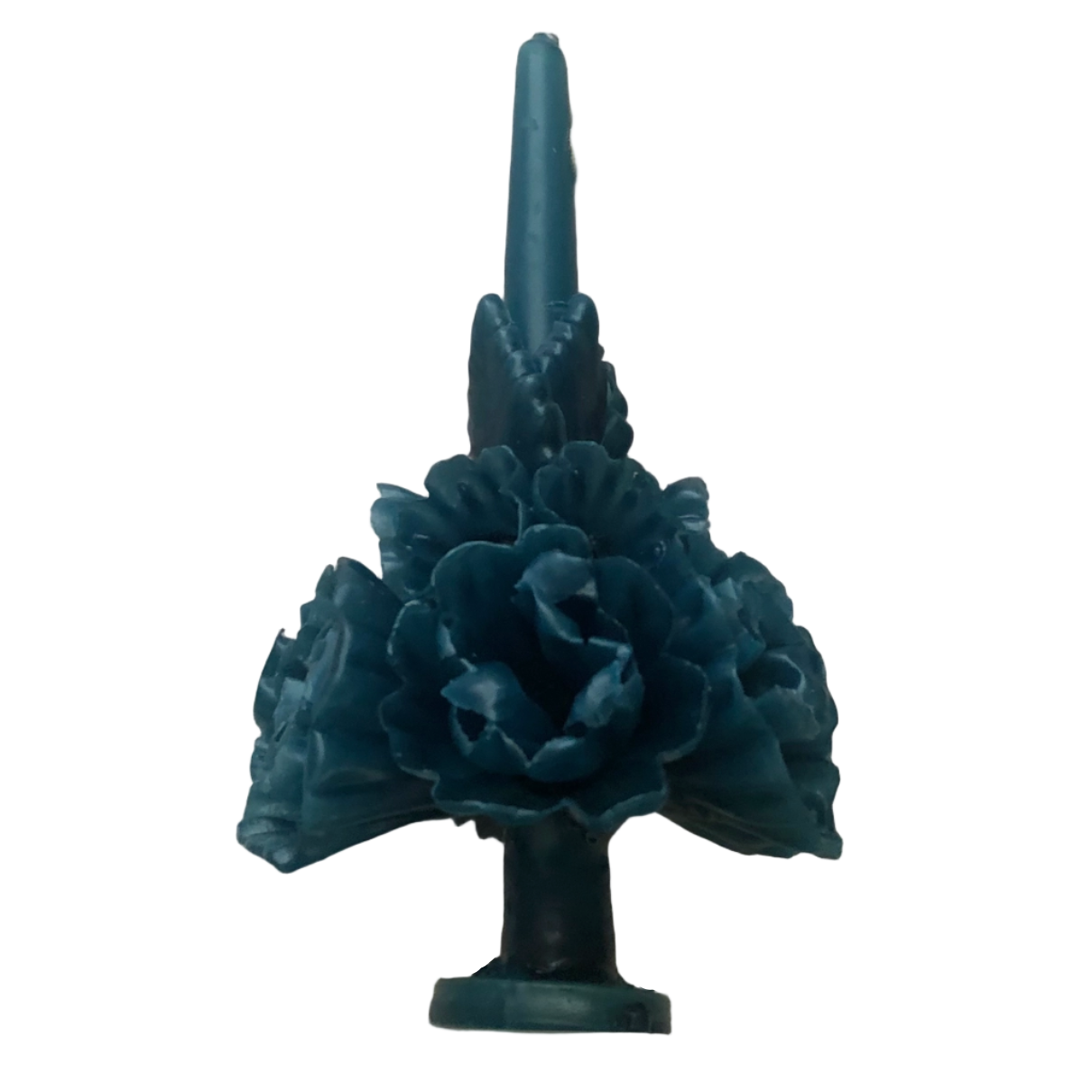 Handmade Beeswax Blue Floral Candle Mexico