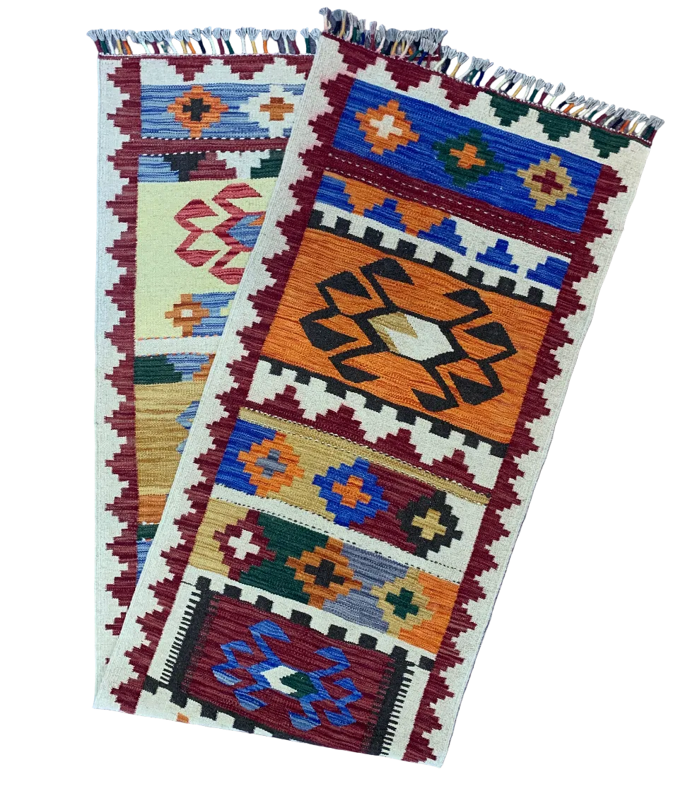 Handwoven Small Kilim Afghanistan (3x10) - 007