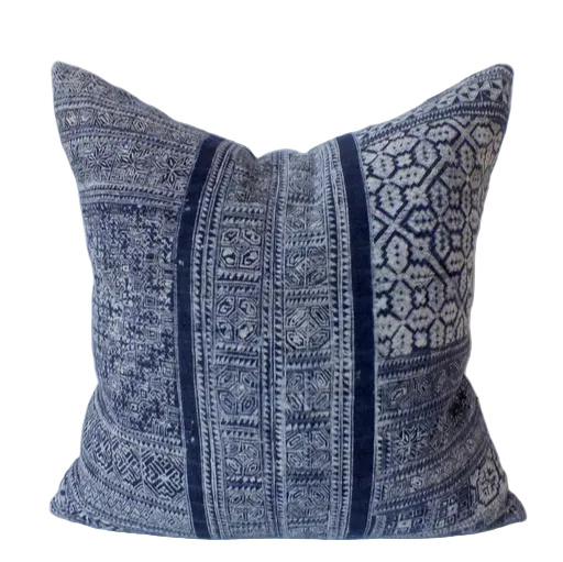 Handwoven Vintage Hemp Hmong Pillow Thailand (20 x 20)