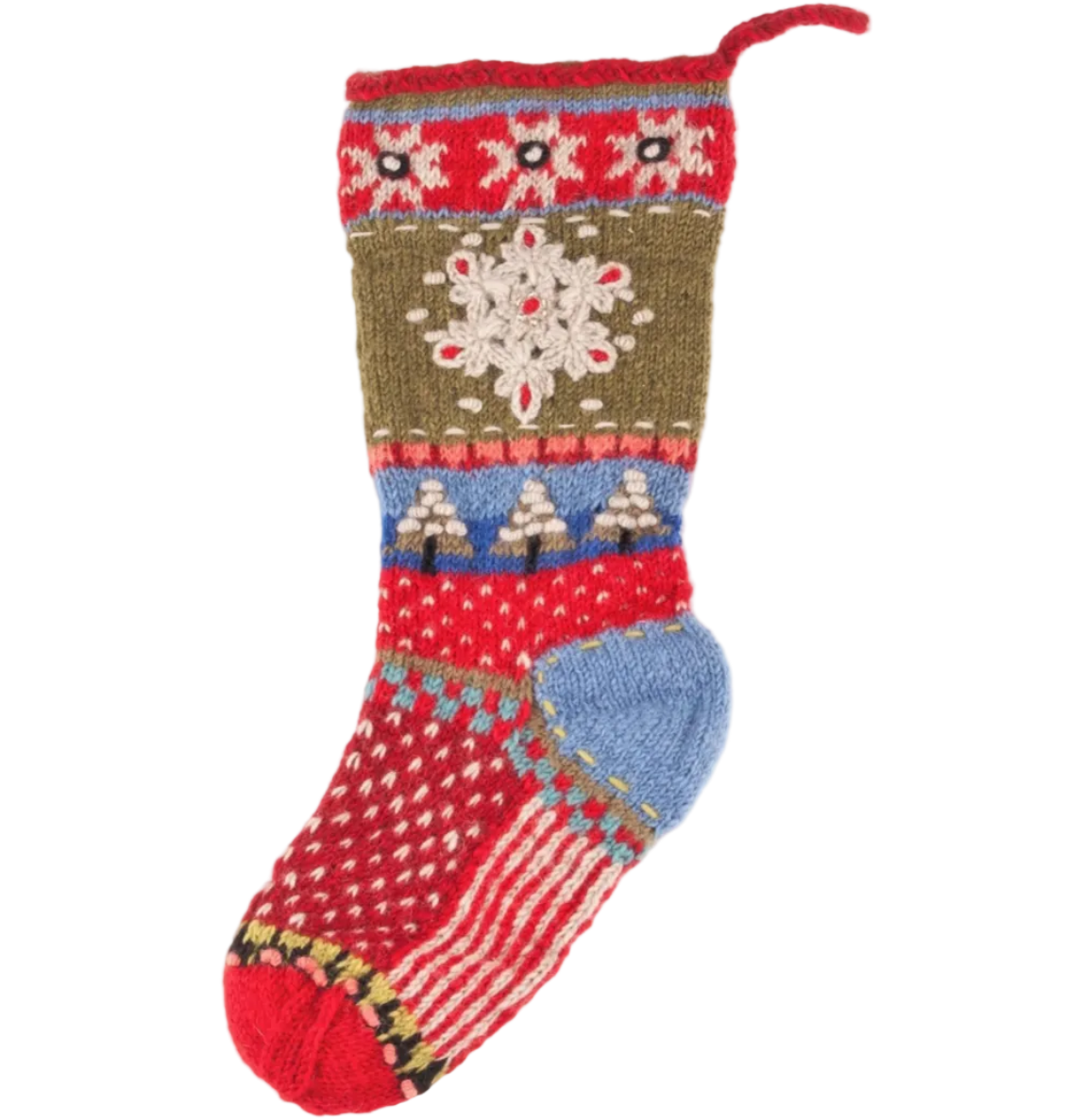 Wool Knit Christmas Snowflake Stocking Nepal
