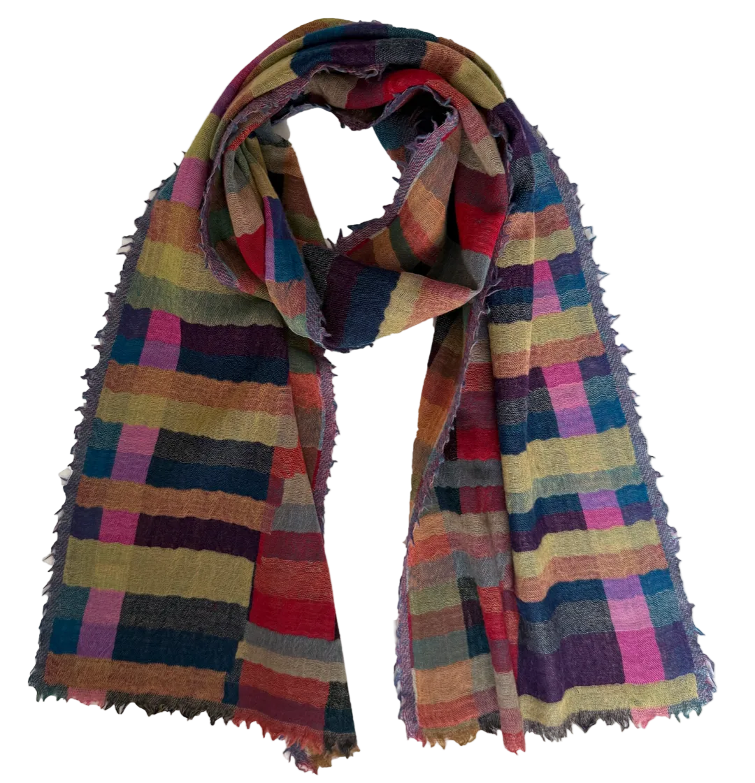 Woven Wool Scarf Multi Pinks India