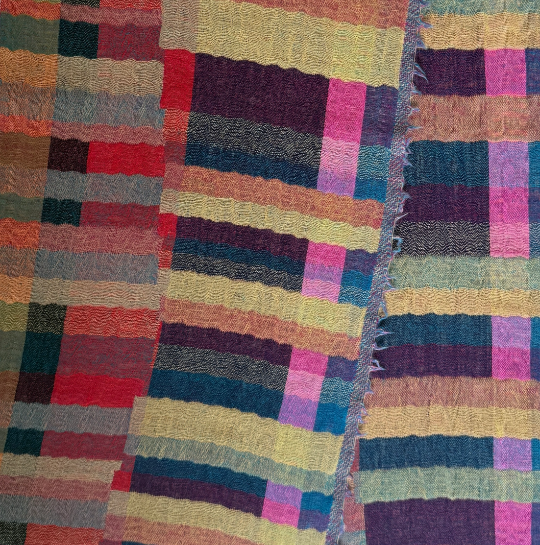 Woven Wool Scarf Multi Pinks India