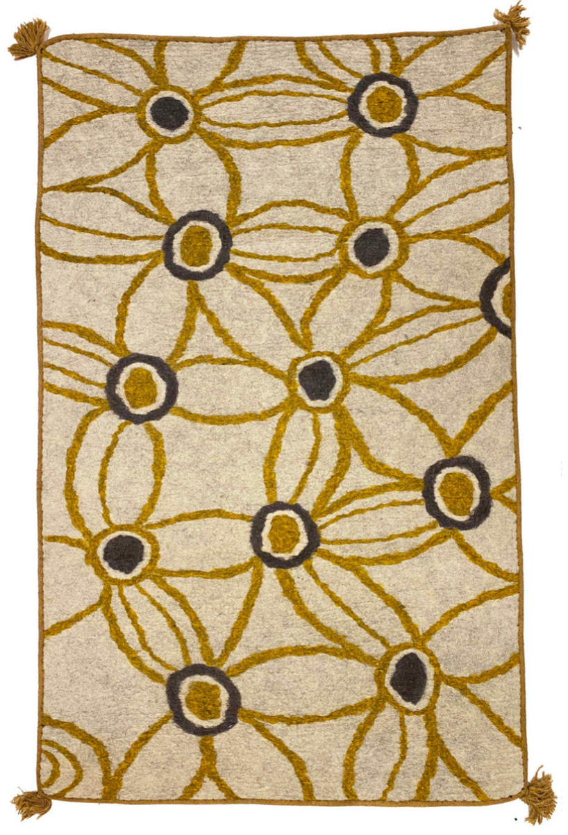 Handmade Wool Felt Big Rug Floral Afghanistan (4x6)