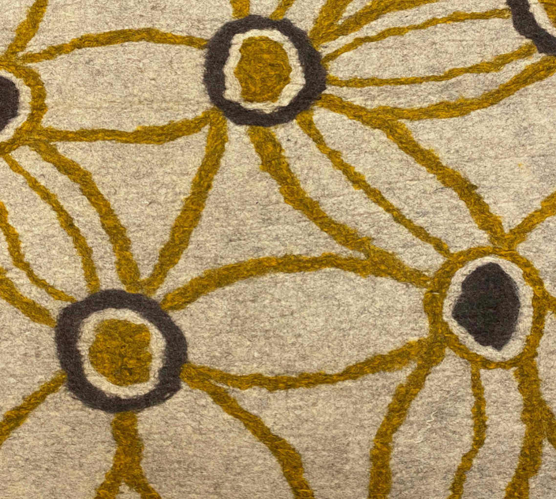 Handmade Wool Felt Big Rug Floral Afghanistan (4x6)