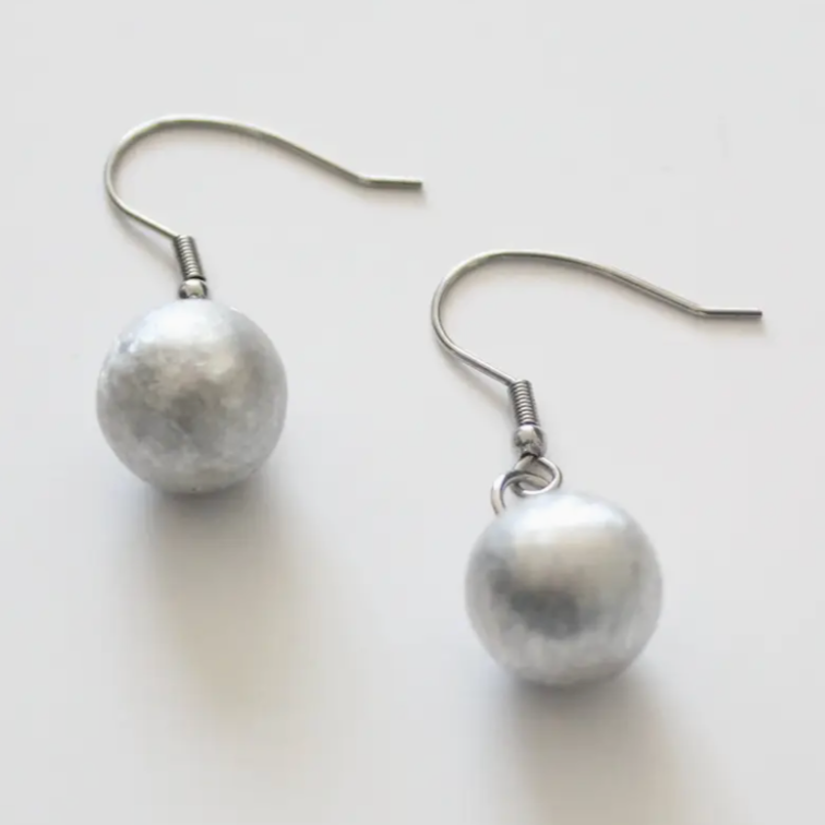 Cast Earring from Bomb and Bullet Parts Laos