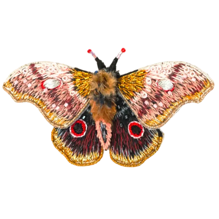 Embroidered Brooch - Emperor Moth India