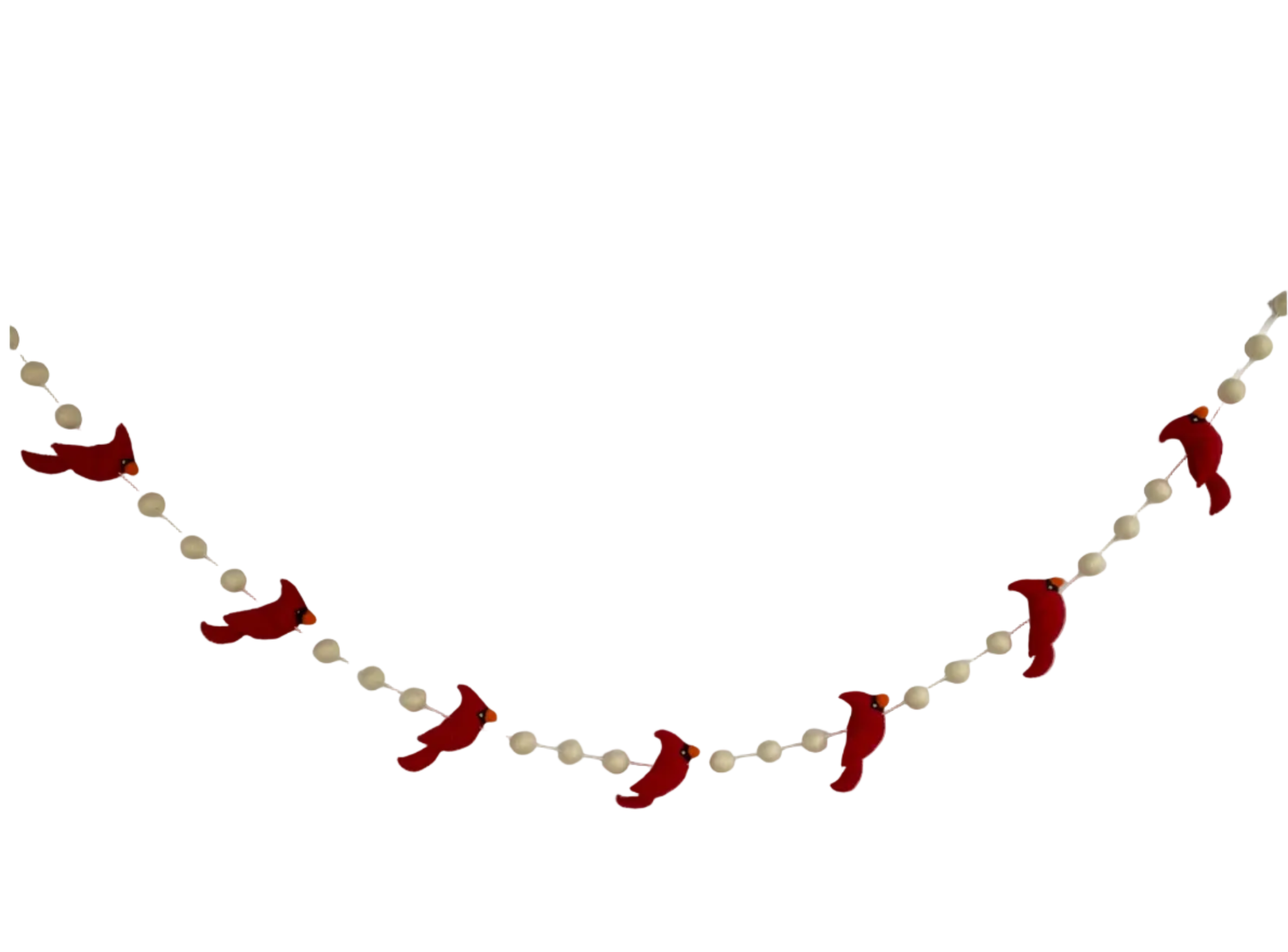 Handmade Cardinal Felt Garland Nepal
